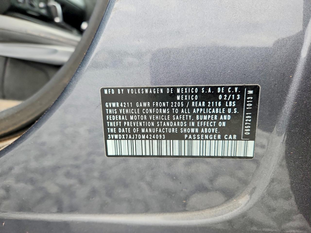 2013 Volkswagen Jetta Se Gray vin: 3VWDX7AJ7DM424093