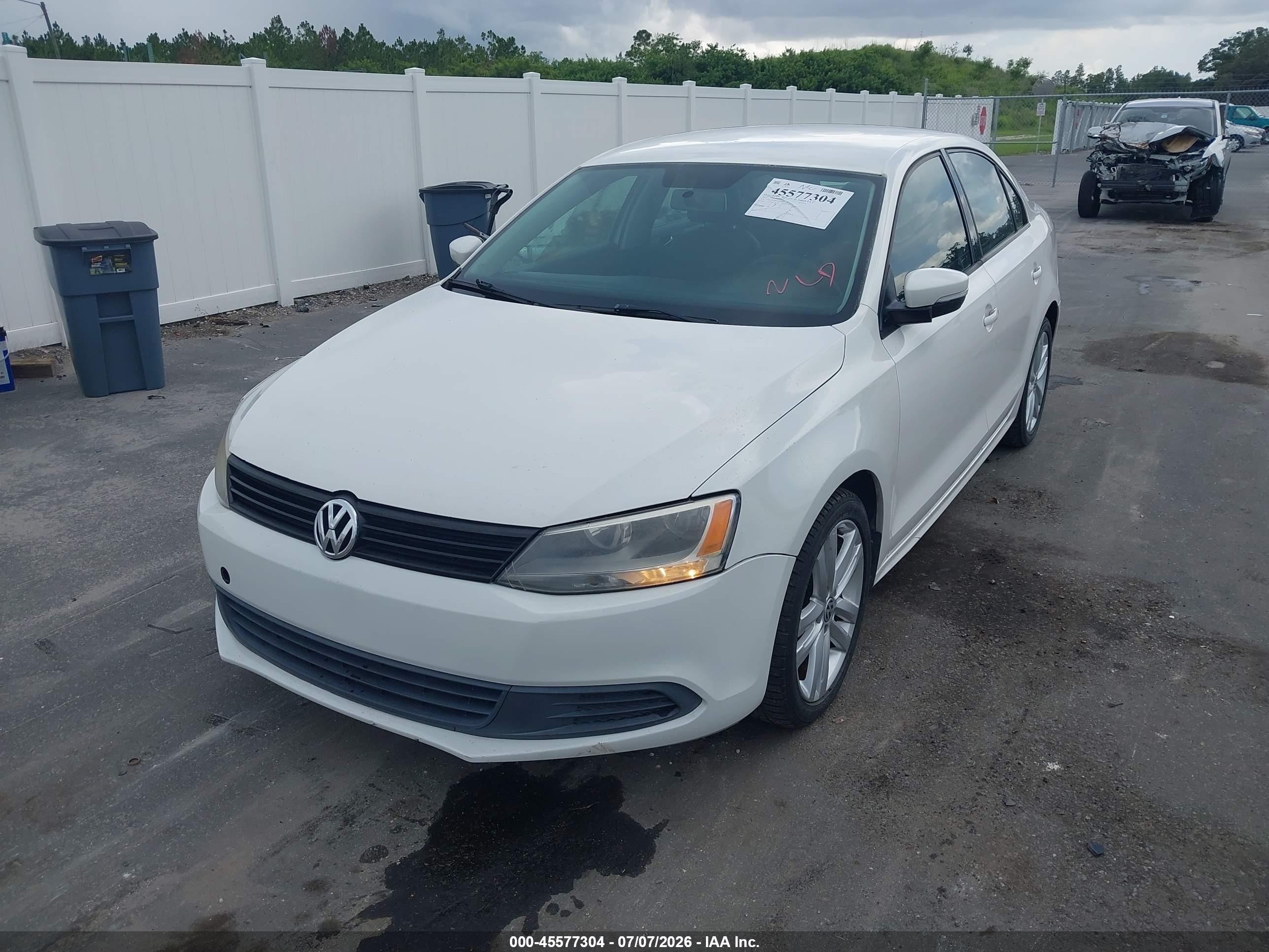 2012 Volkswagen Jetta 2.5l Se White vin: 3VWDX7AJ8CM339665