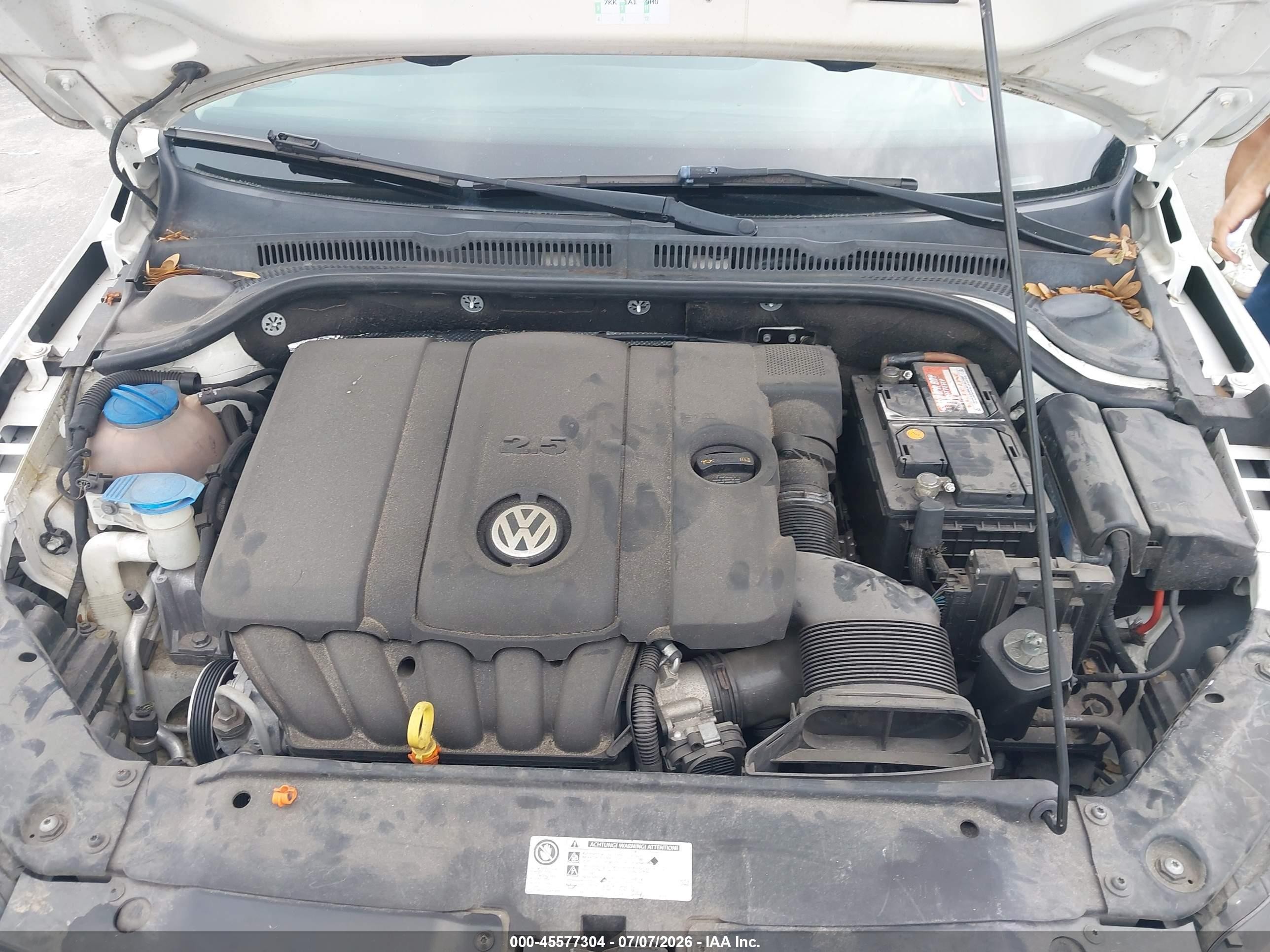 2012 Volkswagen Jetta 2.5l Se White vin: 3VWDX7AJ8CM339665