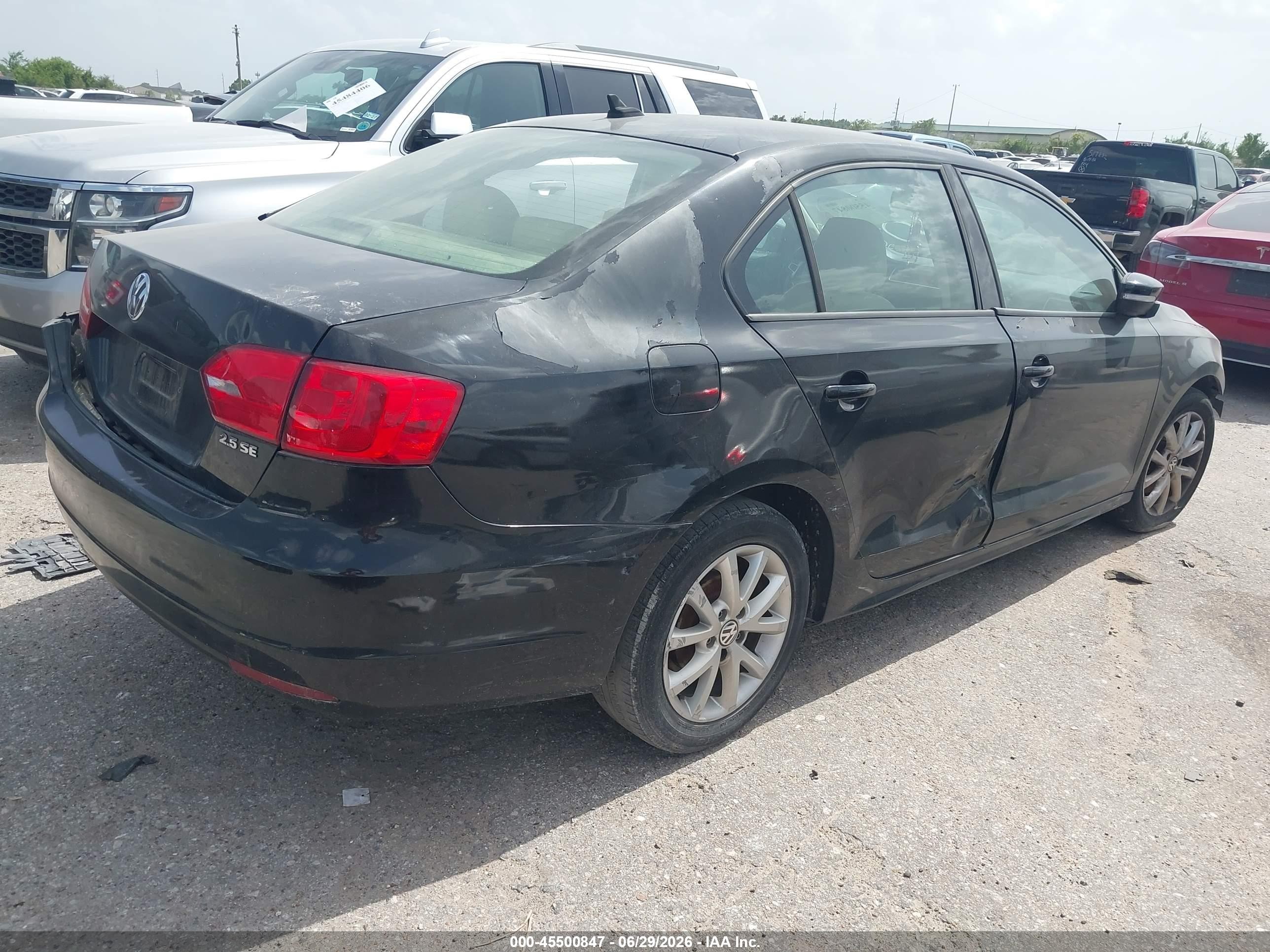 2012 Volkswagen Jetta 2.5l Se Black vin: 3VWDX7AJ8CM355302