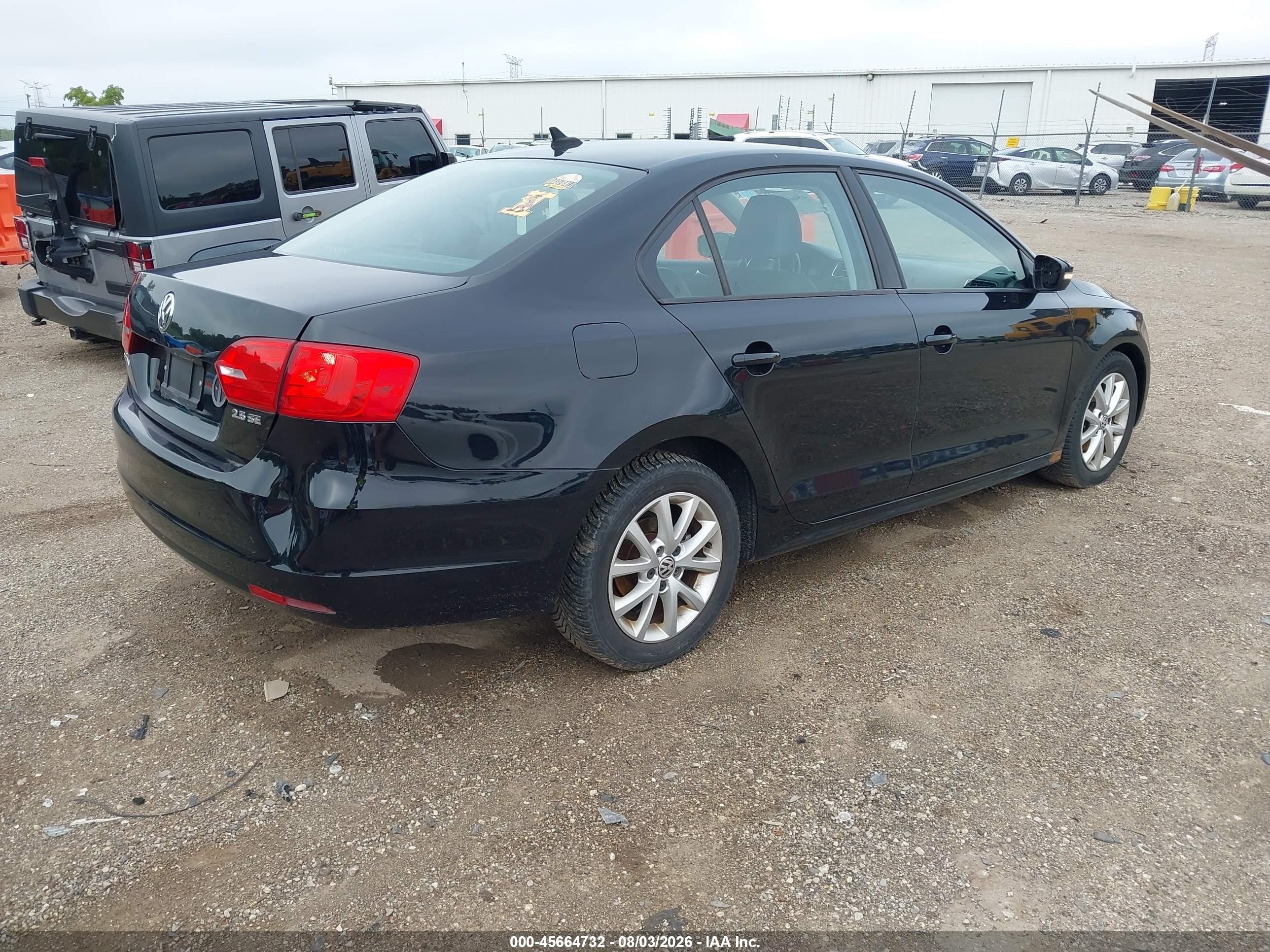 2012 Volkswagen Jetta 2.5l Se Black vin: 3VWDX7AJ8CM398067