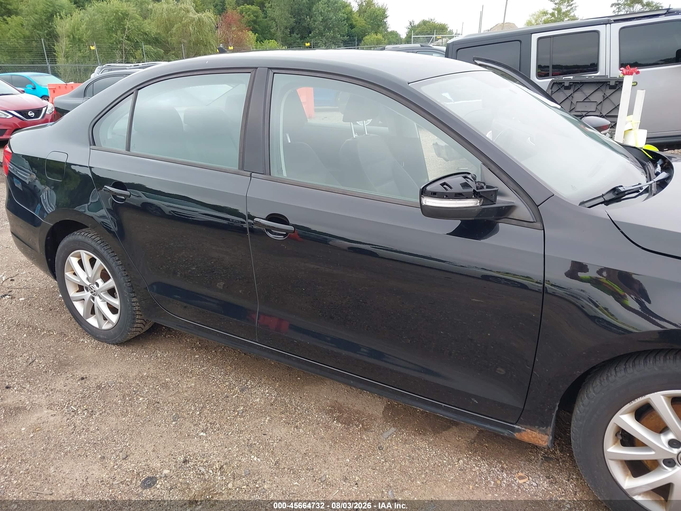 2012 Volkswagen Jetta 2.5l Se Black vin: 3VWDX7AJ8CM398067