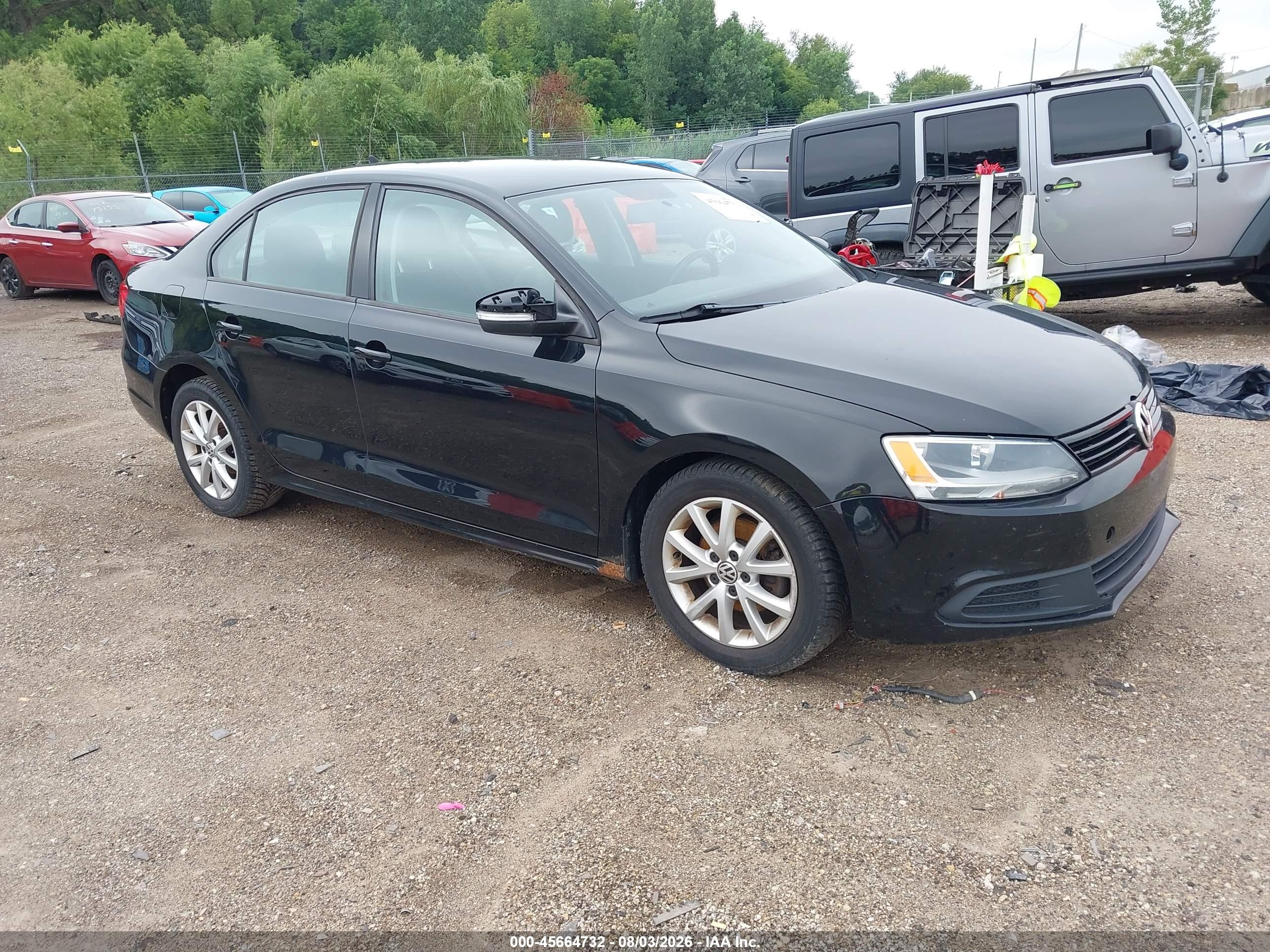 2012 Volkswagen Jetta 2.5l Se Black vin: 3VWDX7AJ8CM398067