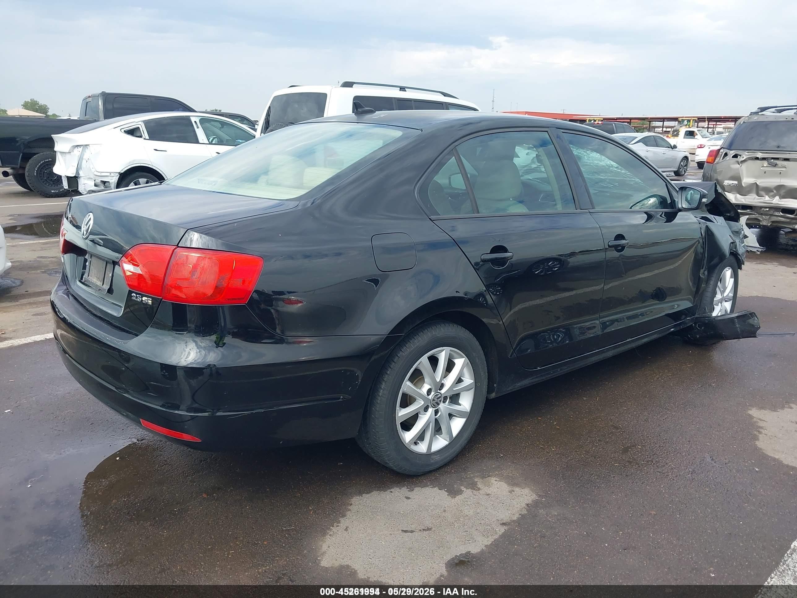 2012 Volkswagen Jetta 2.5l Se Black vin: 3VWDX7AJ8CM453391