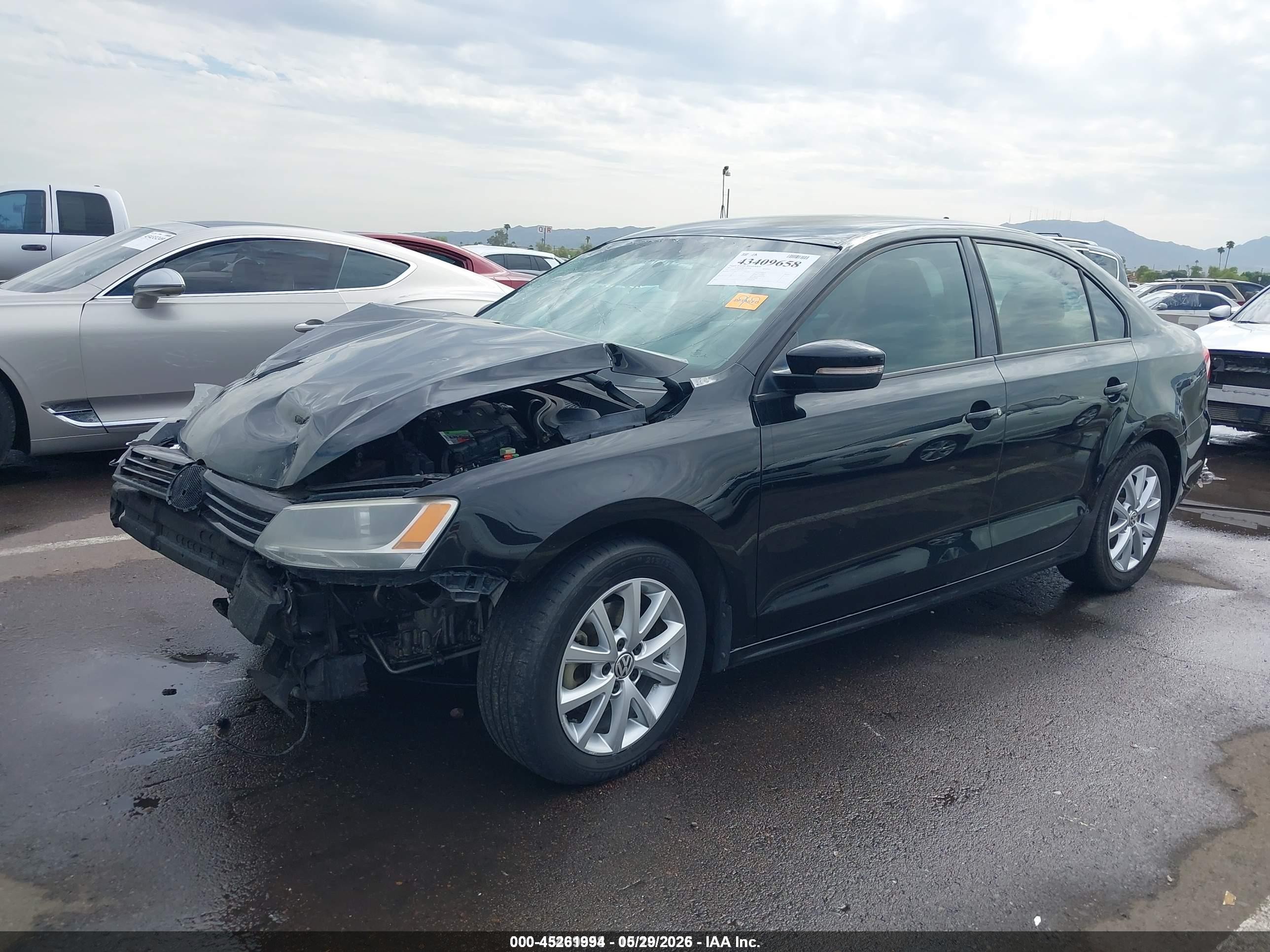 2012 Volkswagen Jetta 2.5l Se Black vin: 3VWDX7AJ8CM453391