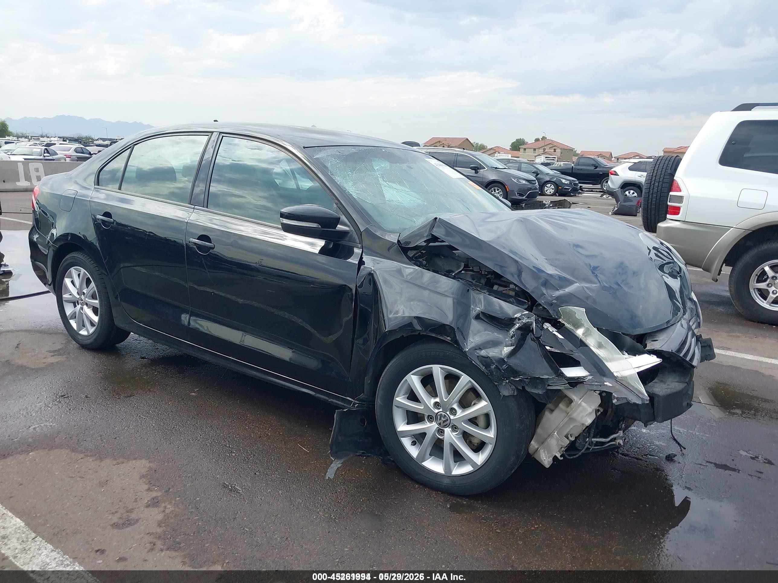 2012 Volkswagen Jetta 2.5l Se Black vin: 3VWDX7AJ8CM453391