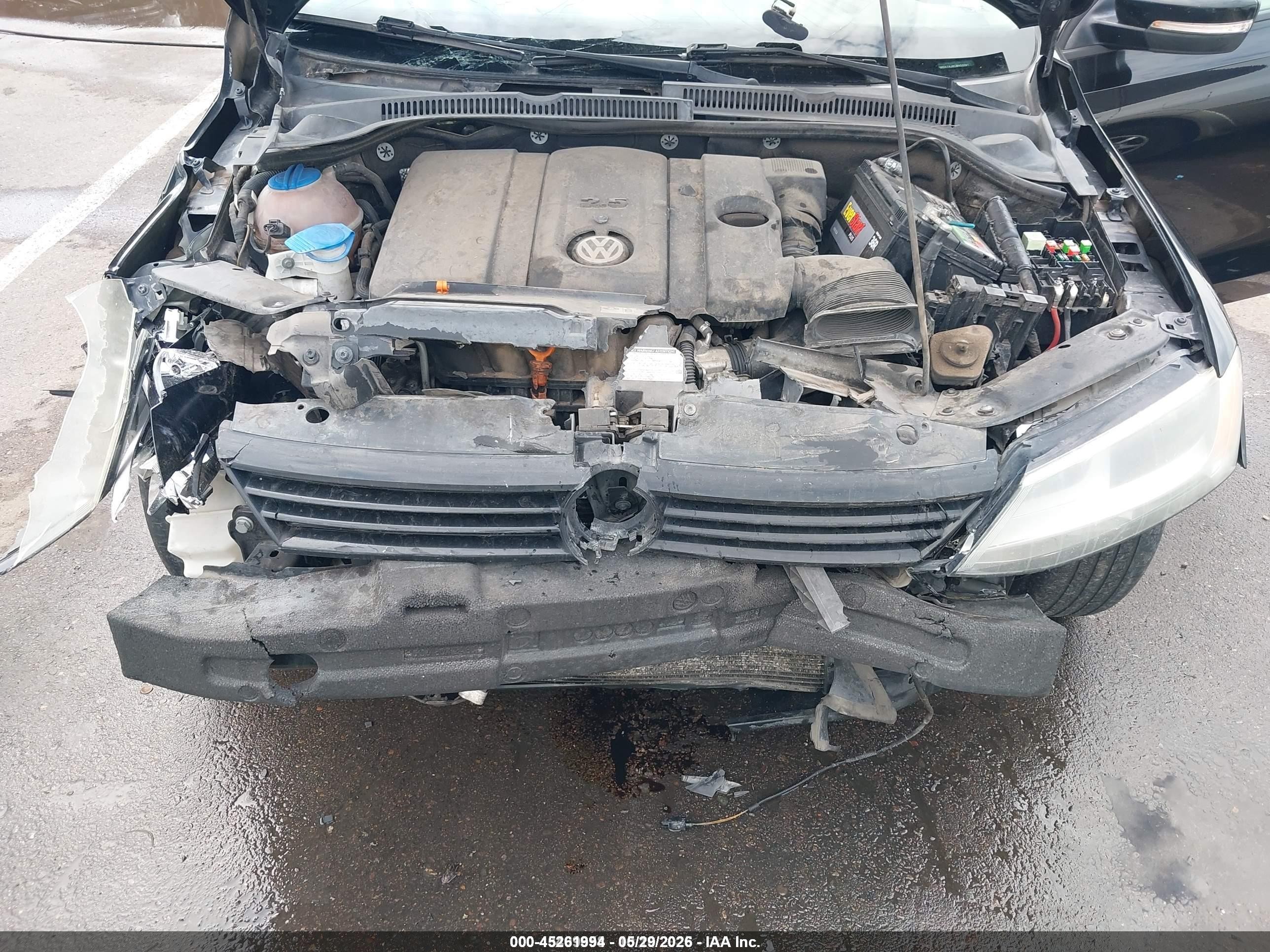 2012 Volkswagen Jetta 2.5l Se Black vin: 3VWDX7AJ8CM453391