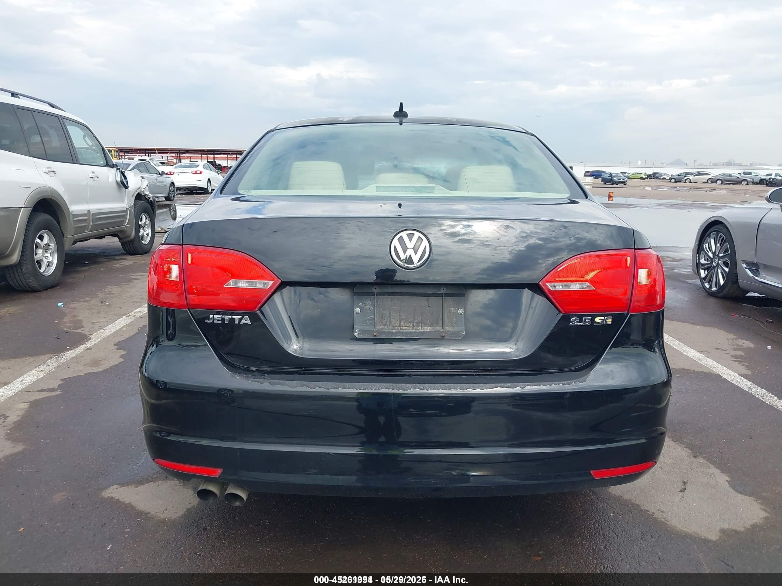 2012 Volkswagen Jetta 2.5l Se Black vin: 3VWDX7AJ8CM453391