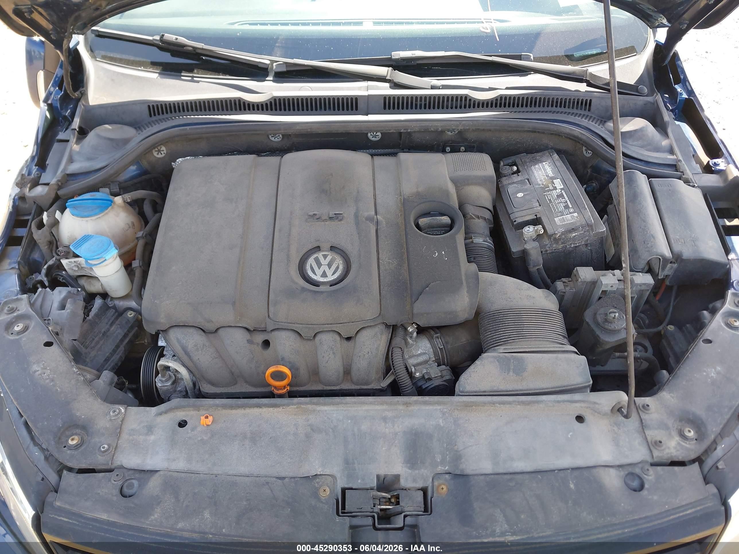 2012 Volkswagen Jetta 2.5l Se Blue vin: 3VWDX7AJ8CM469879