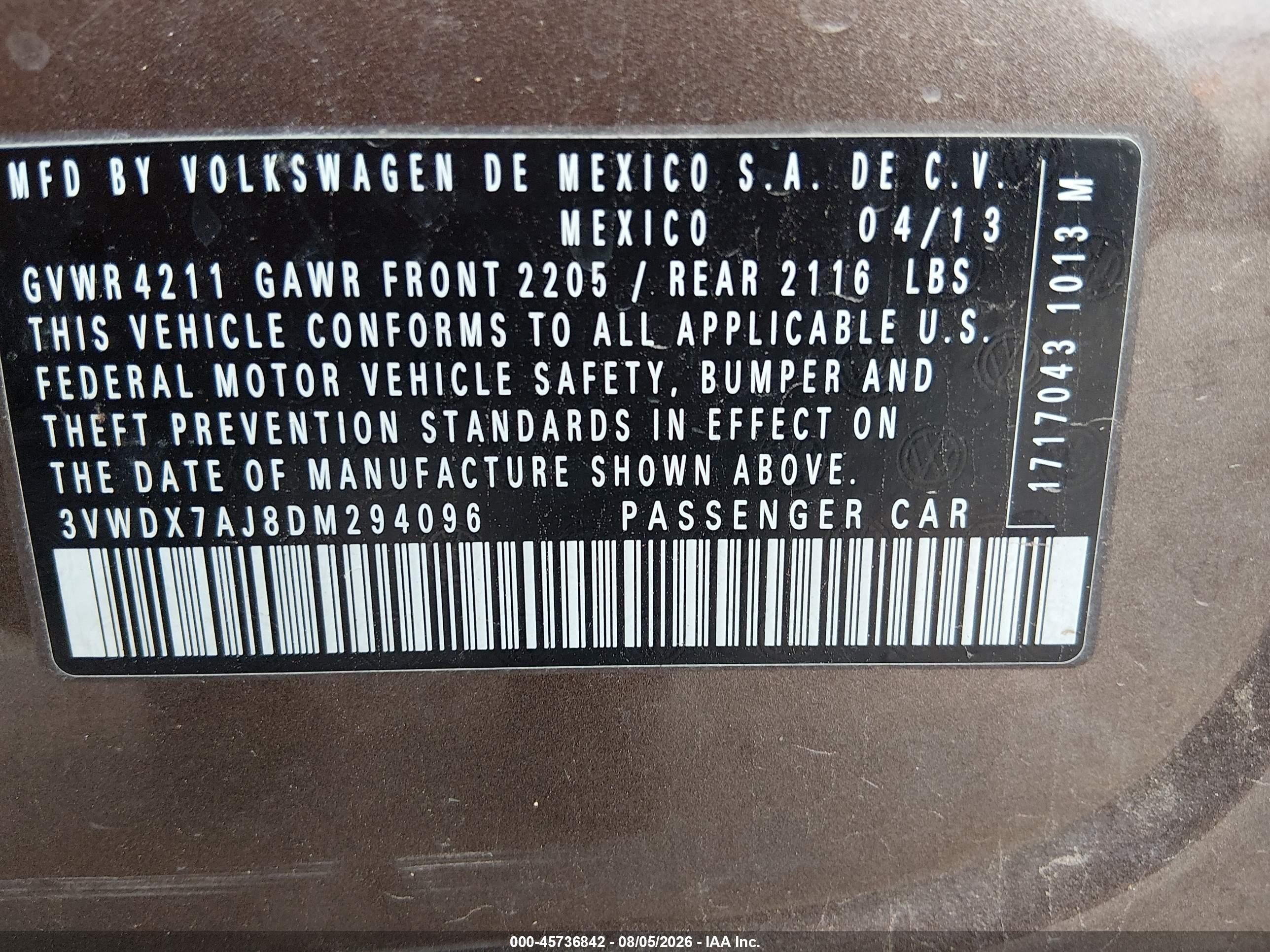 2013 Volkswagen Jetta 2.5l Se Brown vin: 3VWDX7AJ8DM294096