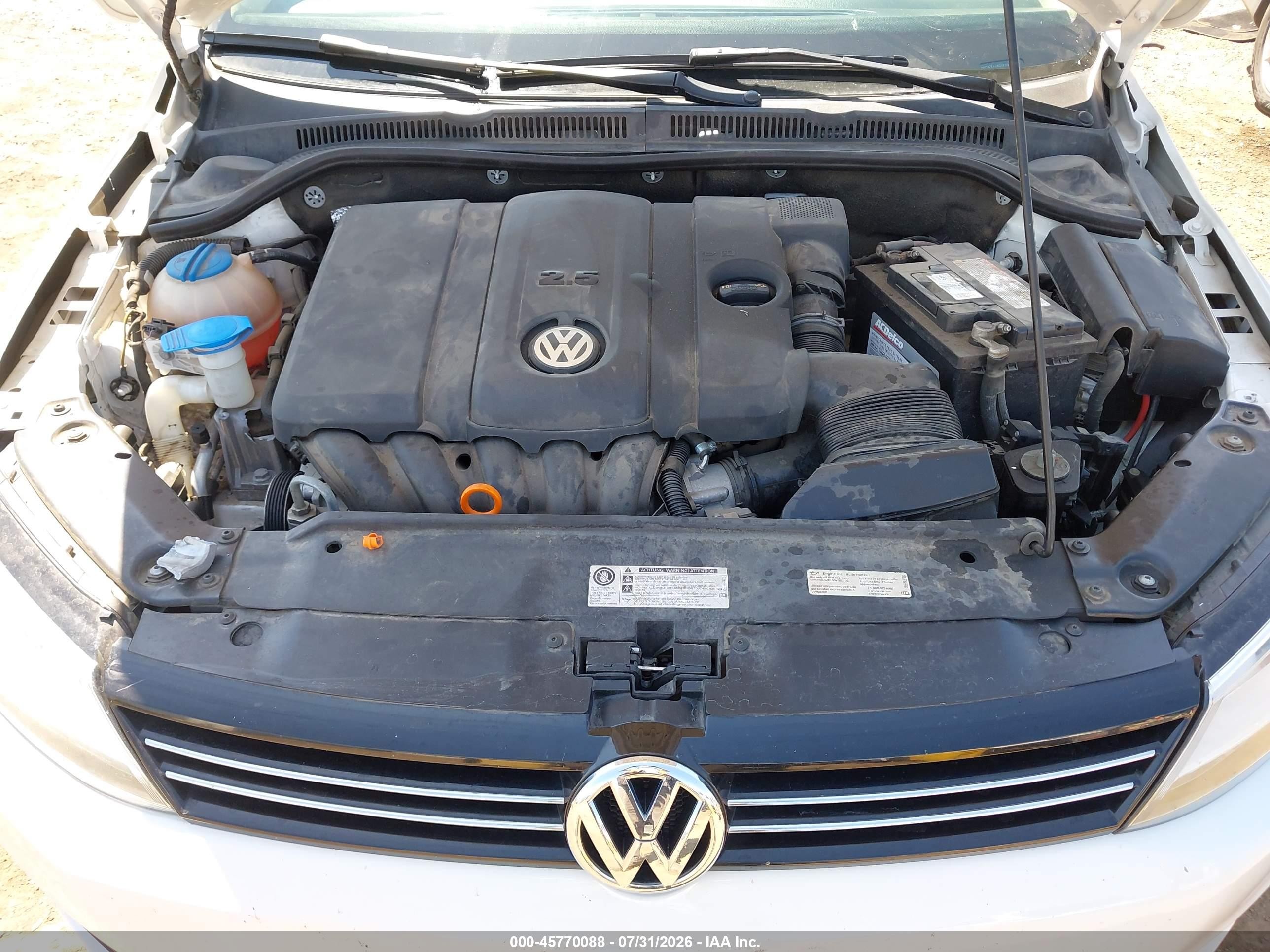 2013 Volkswagen Jetta 2.5l Se White vin: 3VWDX7AJ8DM391511