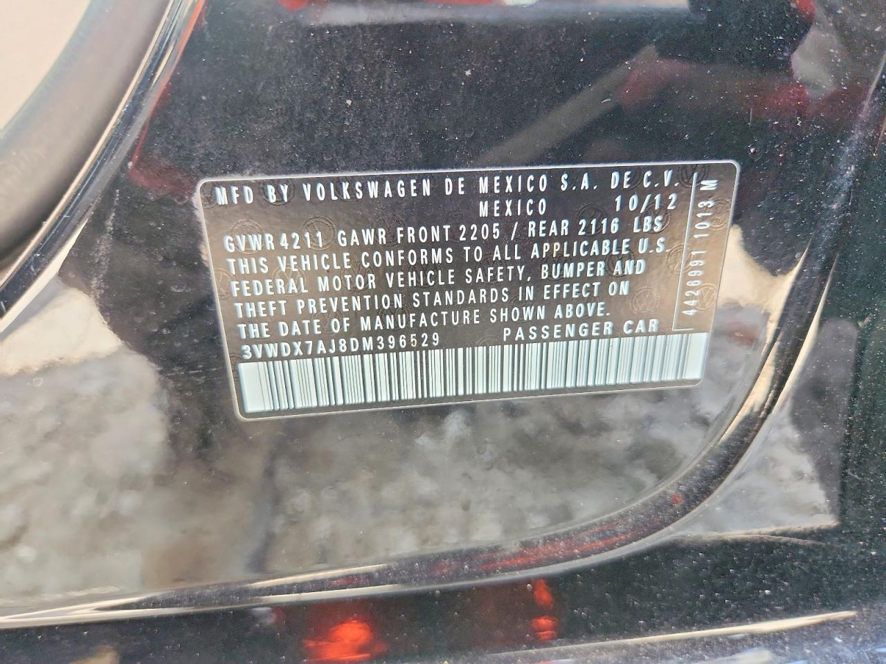 2013 Volkswagen Jetta Se Black vin: 3VWDX7AJ8DM396529