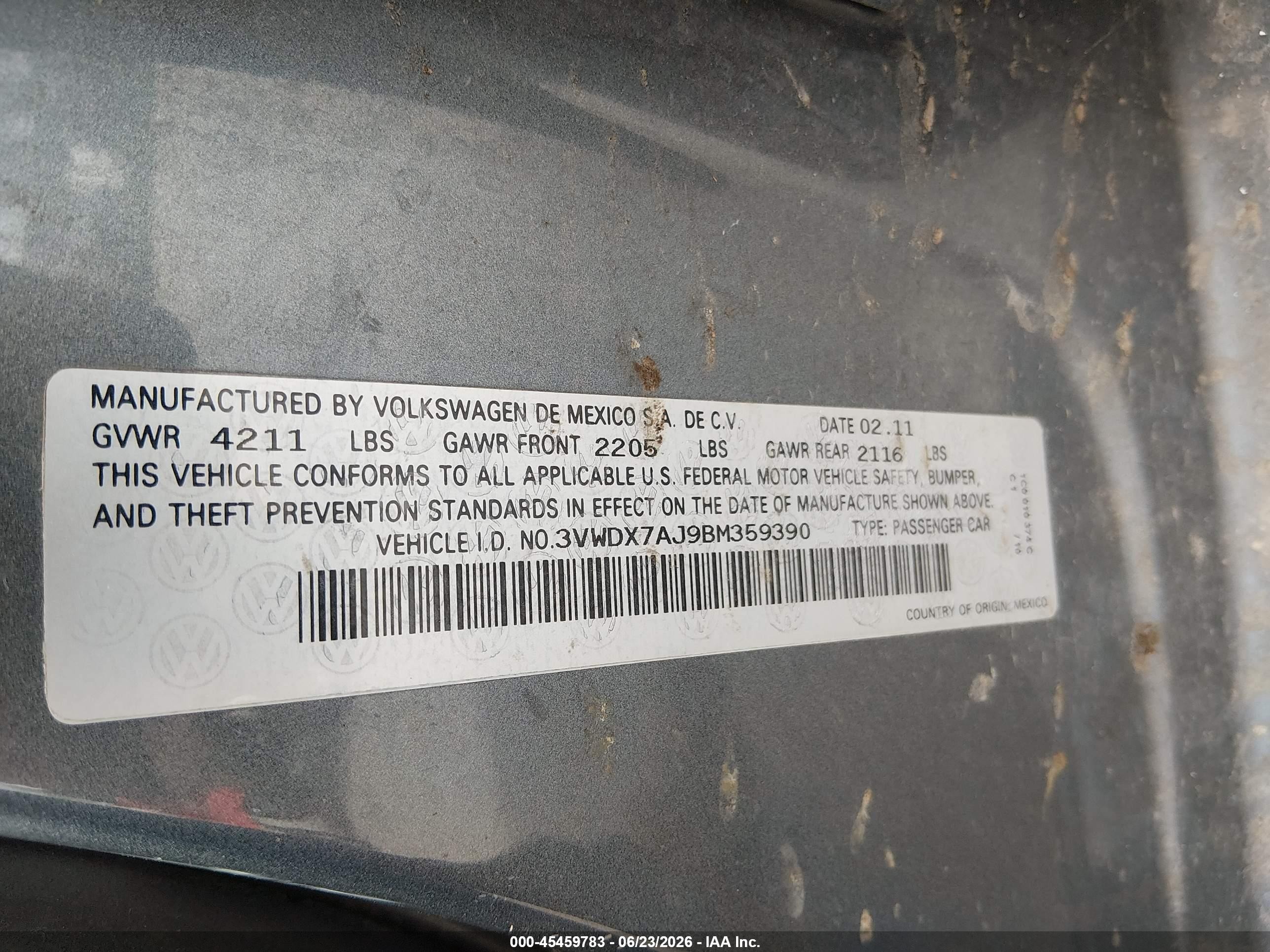 2011 Volkswagen Jetta 2.5l Se Серый vin: 3VWDX7AJ9BM359390