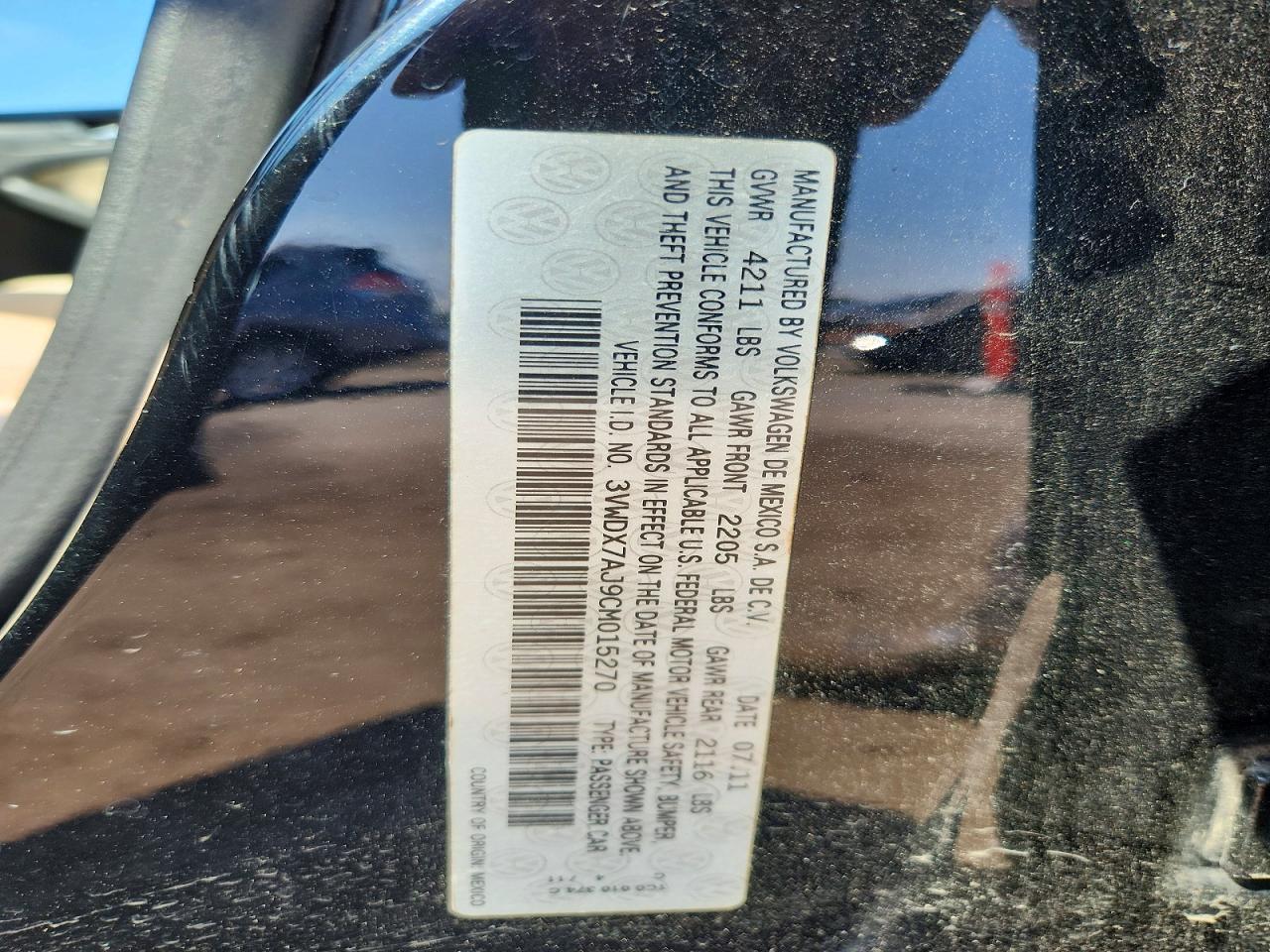 2012 Volkswagen Jetta Se Black vin: 3VWDX7AJ9CM015270