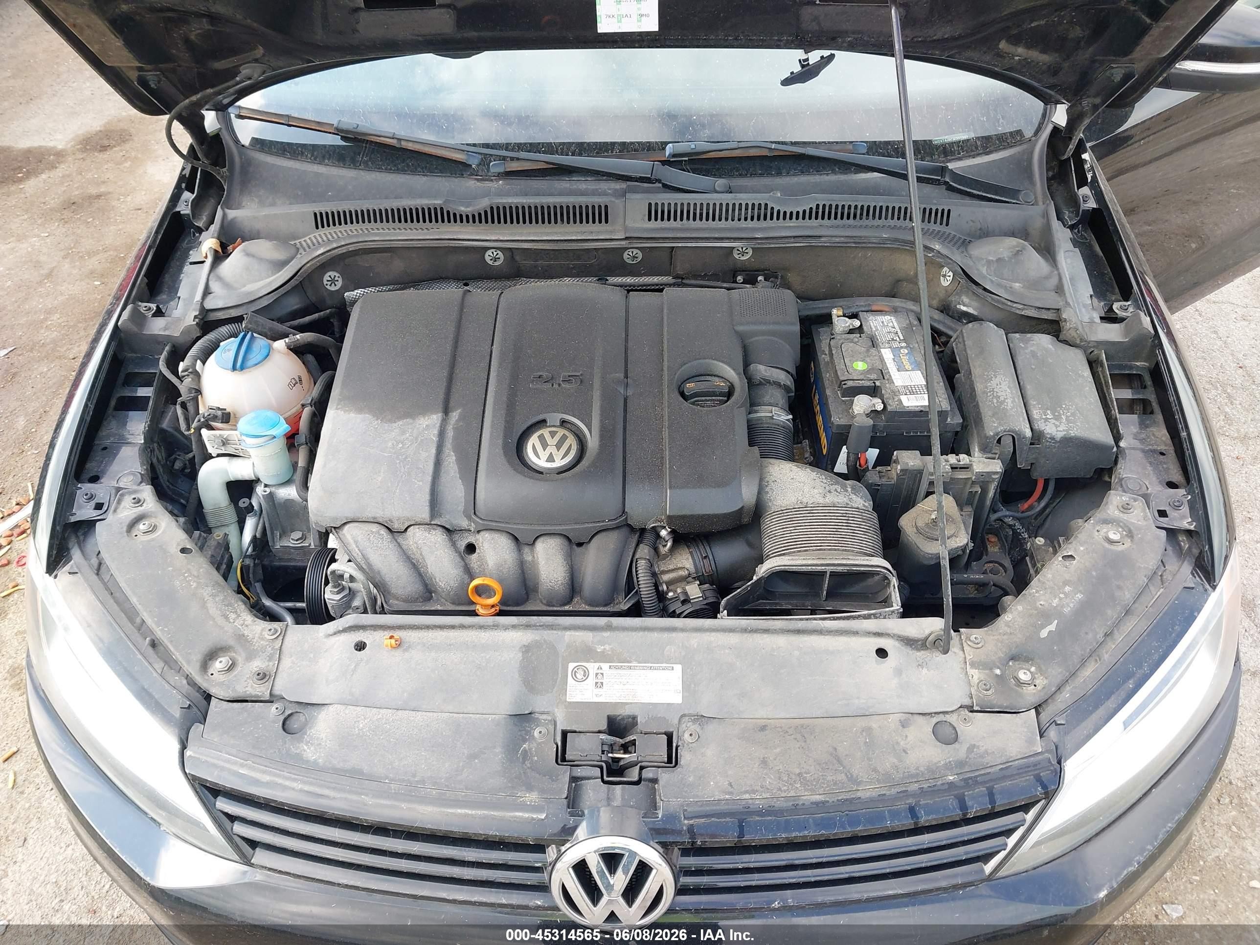 2012 Volkswagen Jetta 2.5l Se Black vin: 3VWDX7AJ9CM307307