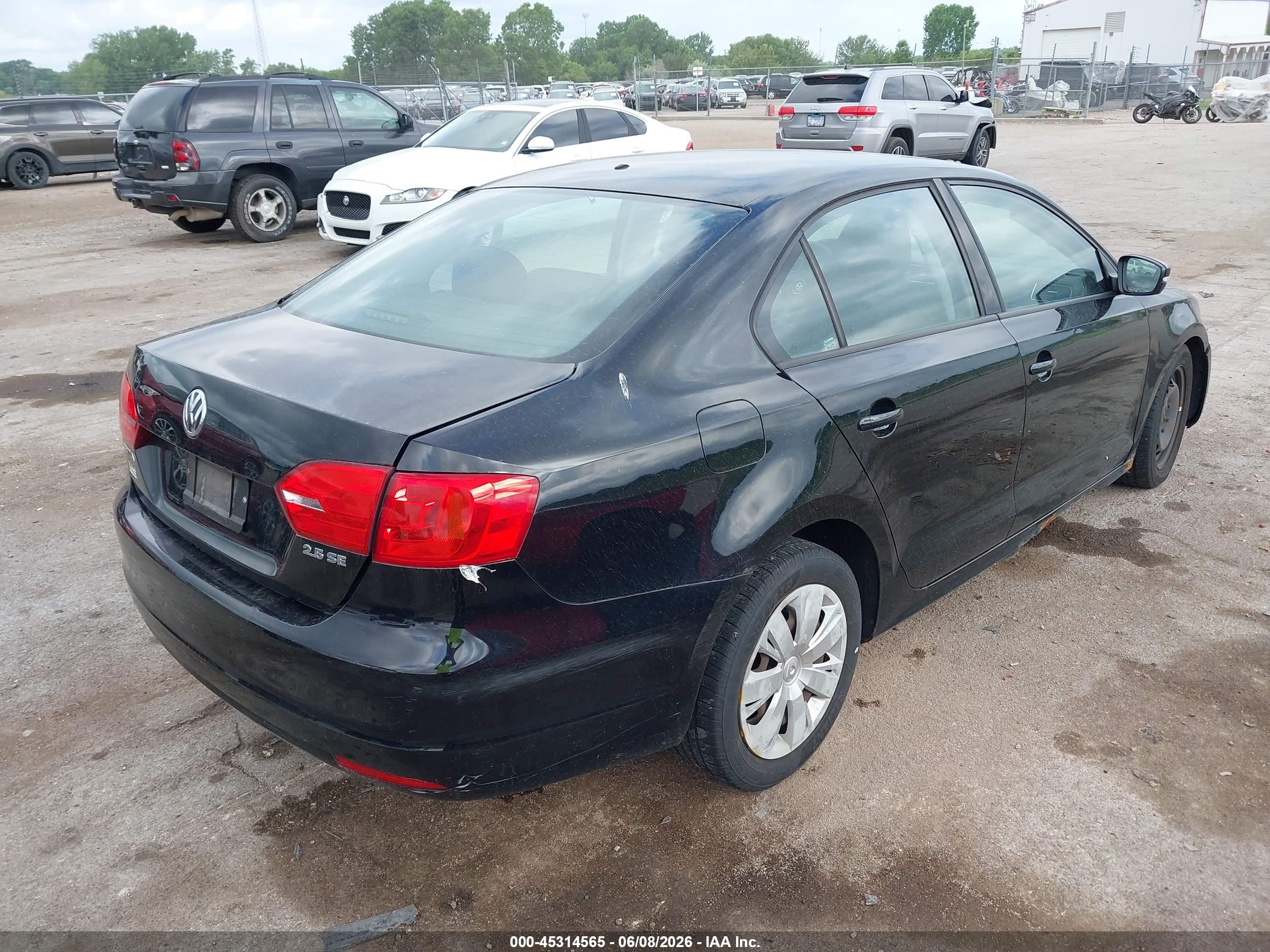 2012 Volkswagen Jetta 2.5l Se Black vin: 3VWDX7AJ9CM307307