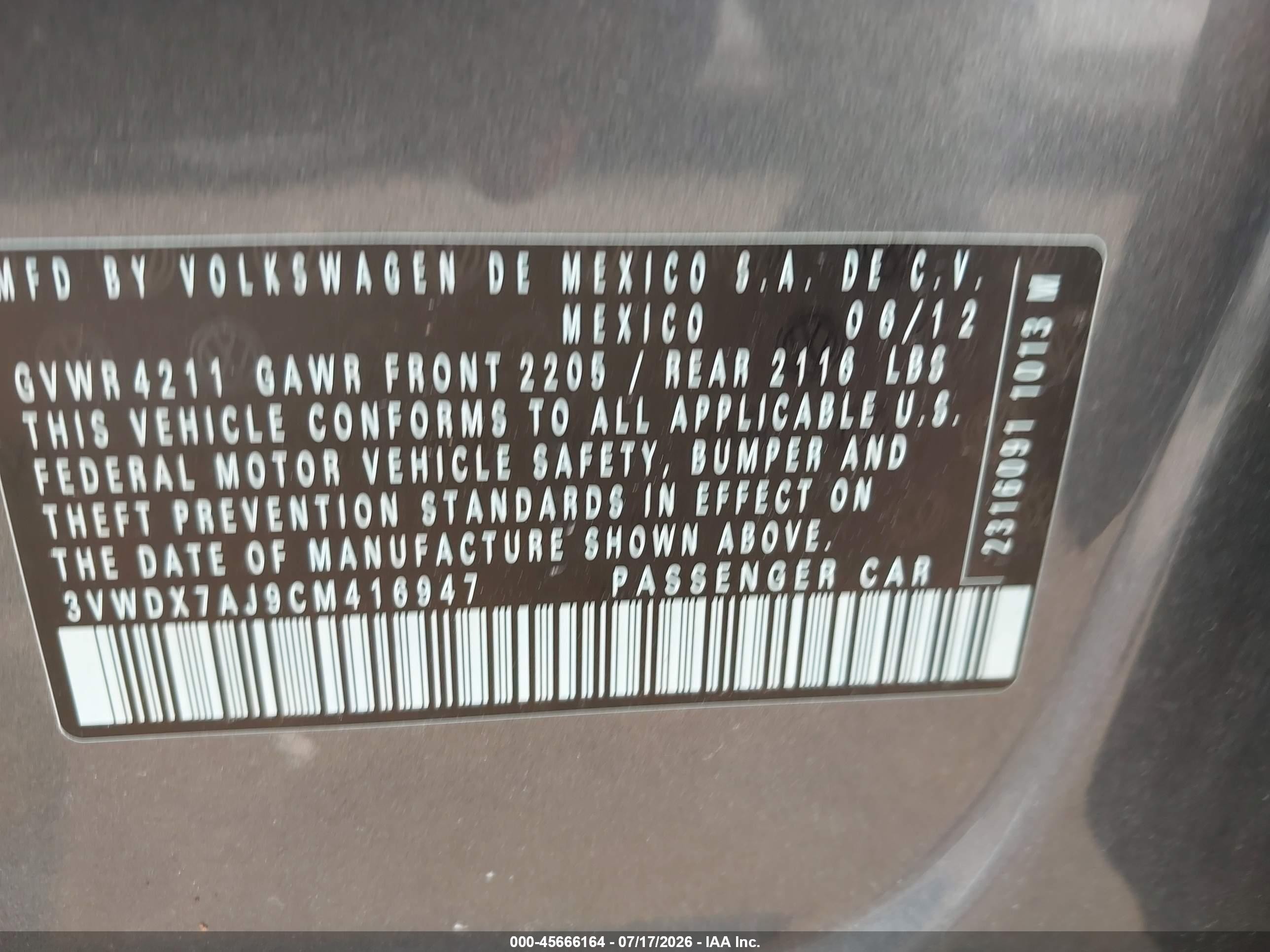 2012 Volkswagen Jetta 2.5l Se Silver vin: 3VWDX7AJ9CM416947