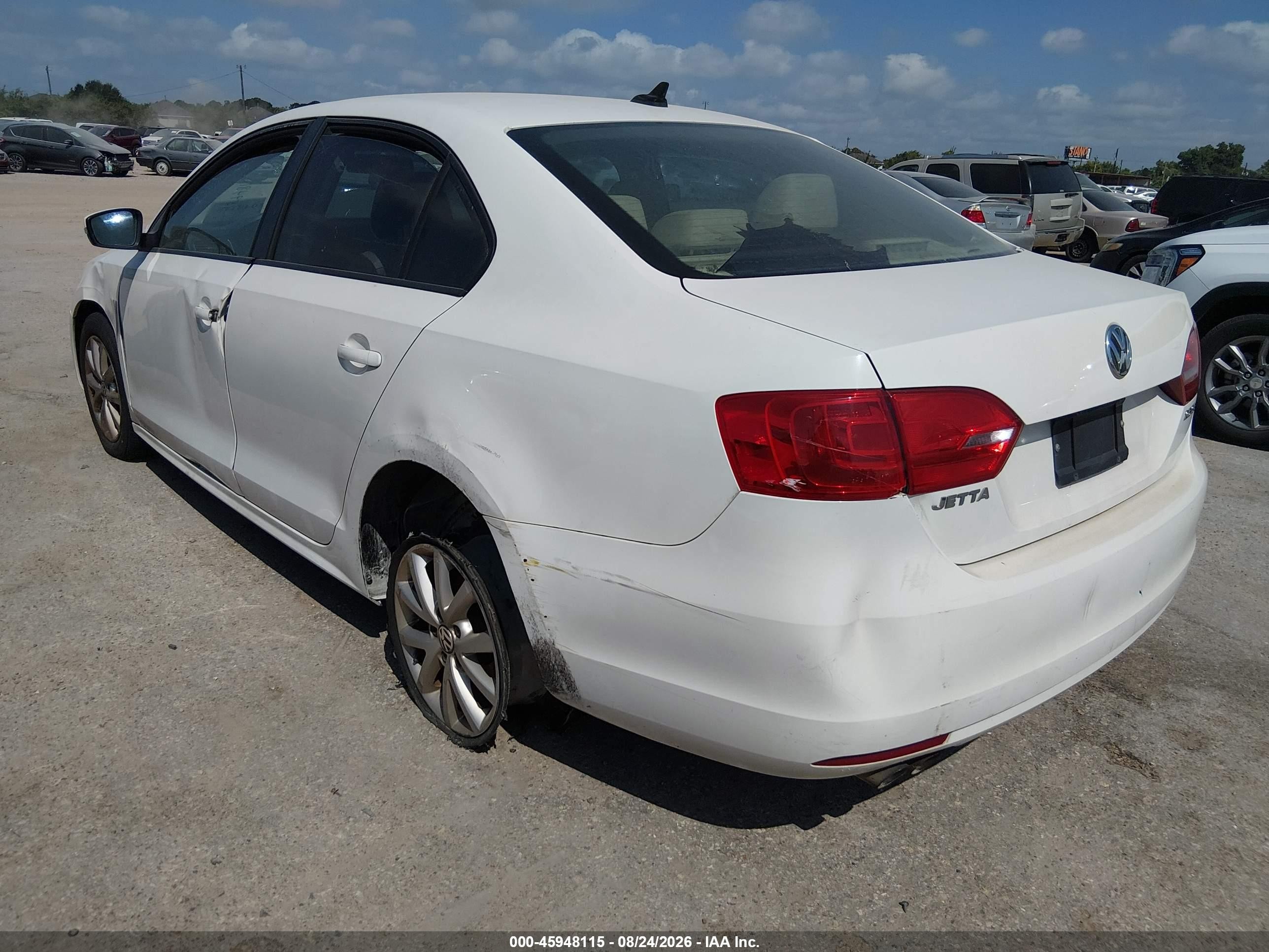 2012 Volkswagen Jetta 2.5l Se White vin: 3VWDX7AJ9CM418973