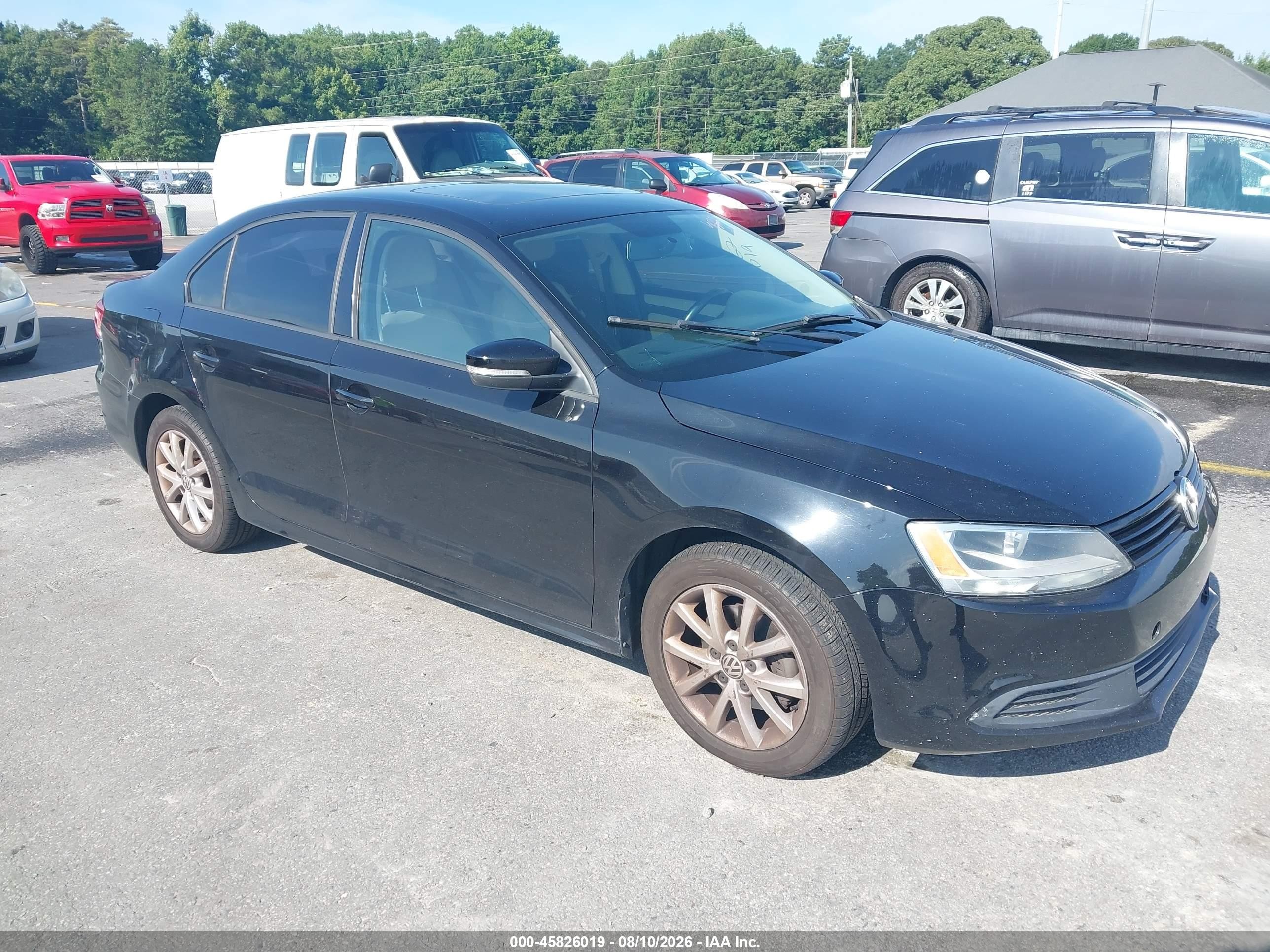 2012 Volkswagen Jetta 2.5l Se Black vin: 3VWDX7AJ9CM421100