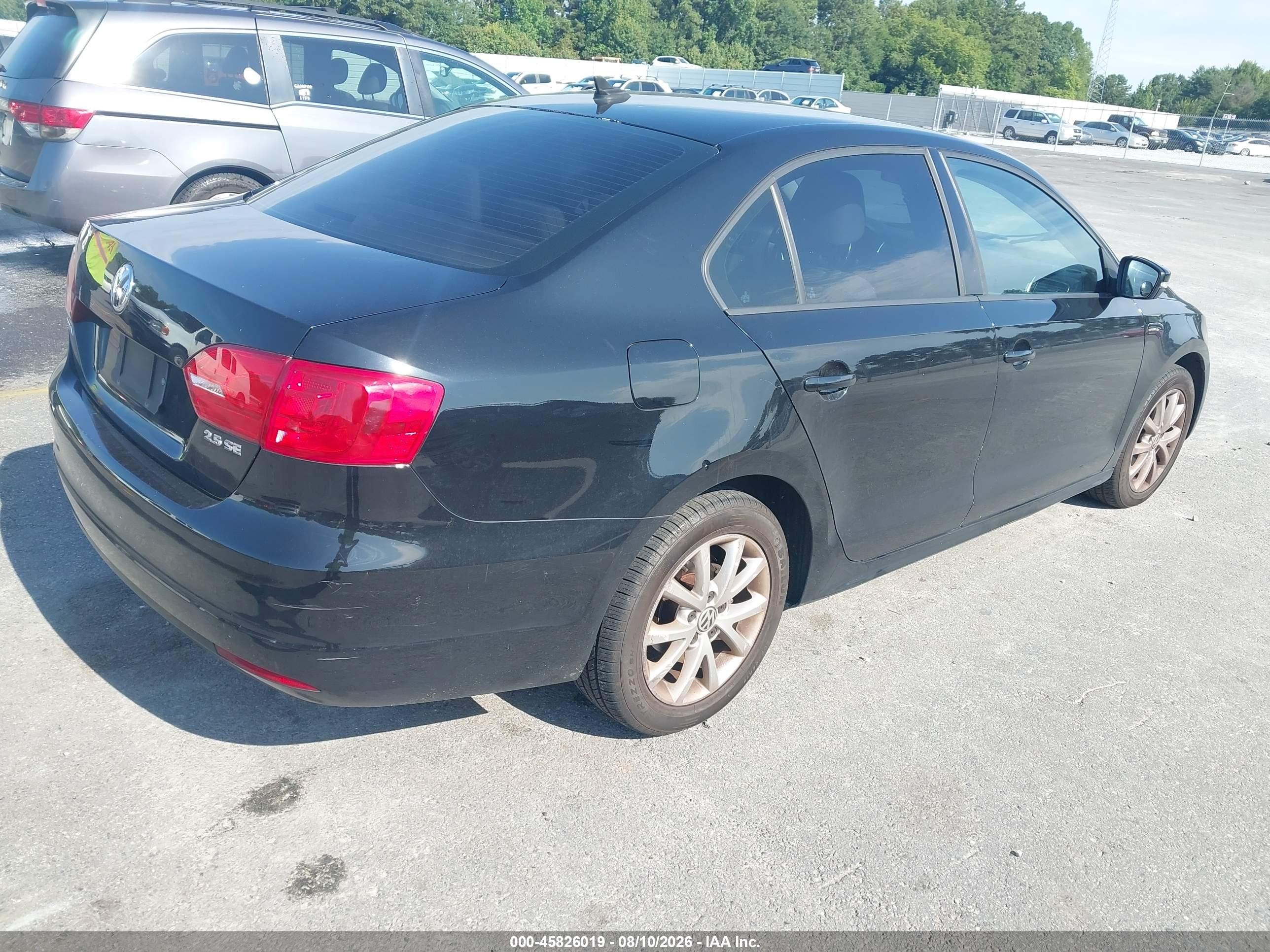 2012 Volkswagen Jetta 2.5l Se Black vin: 3VWDX7AJ9CM421100