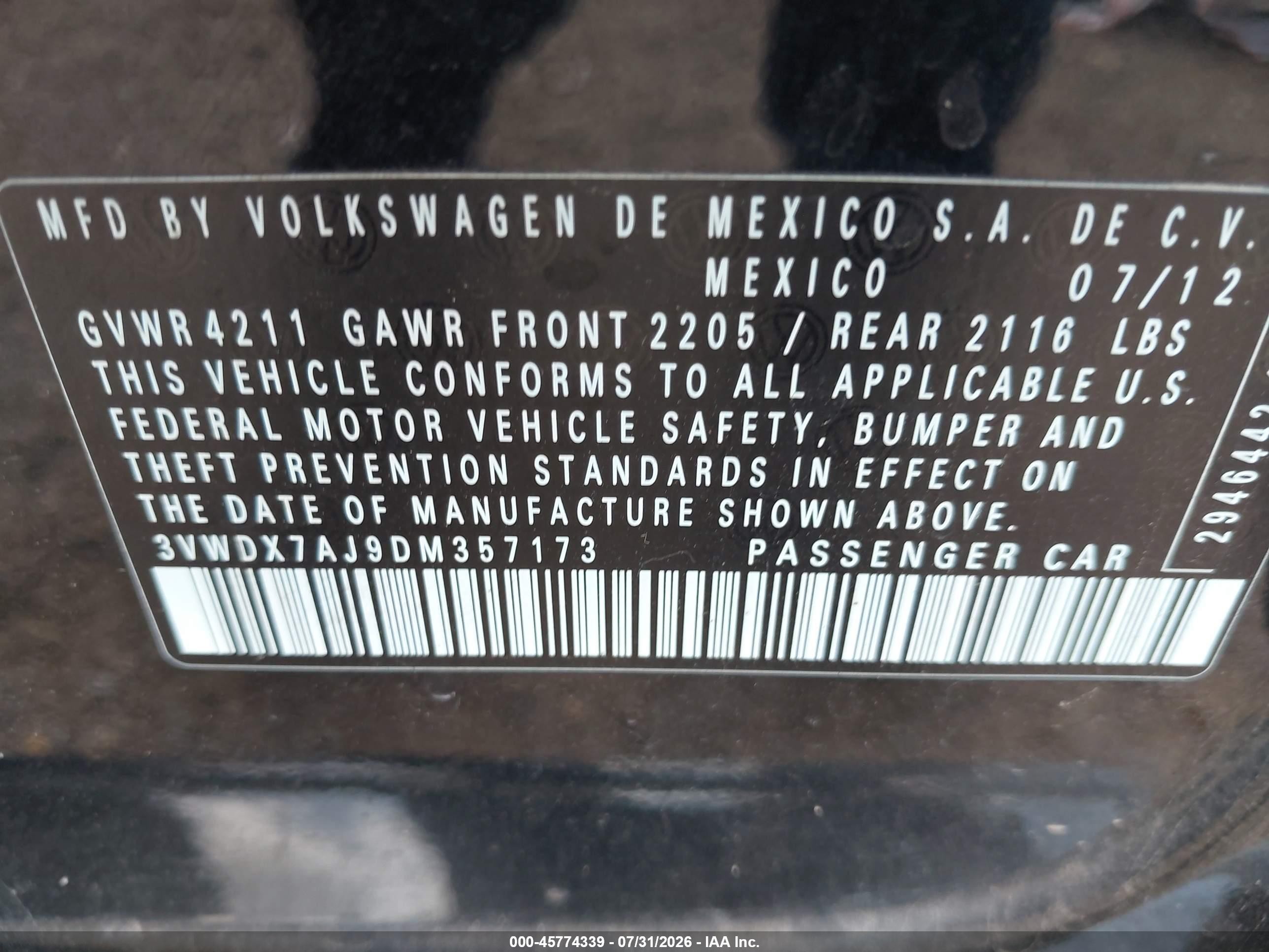 2013 Volkswagen Jetta 2.5l Se Black vin: 3VWDX7AJ9DM357173