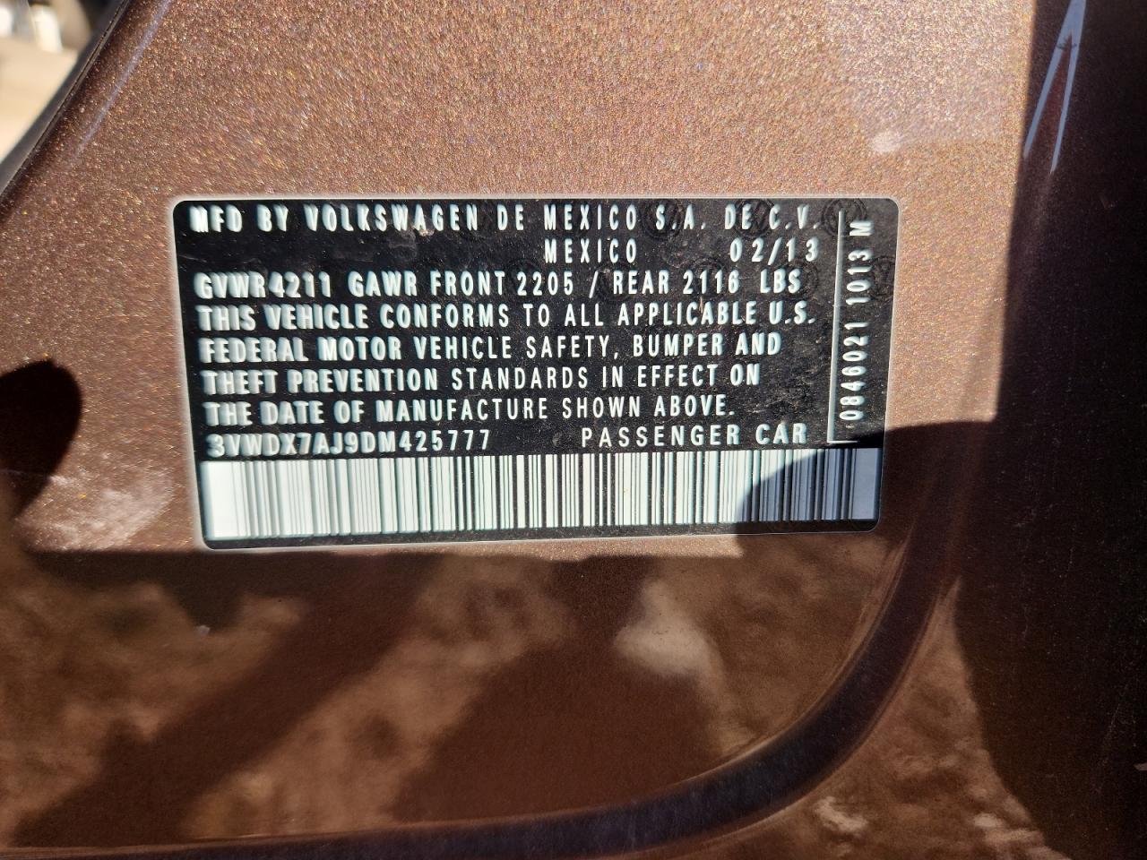 2013 Volkswagen Jetta Se Brown vin: 3VWDX7AJ9DM425777