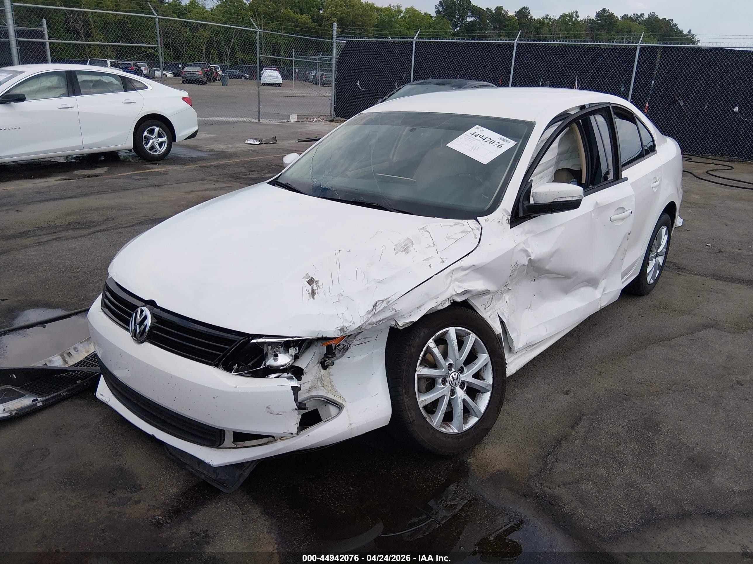 2012 Volkswagen Jetta 2.5l Se White vin: 3VWDX7AJXCM303086