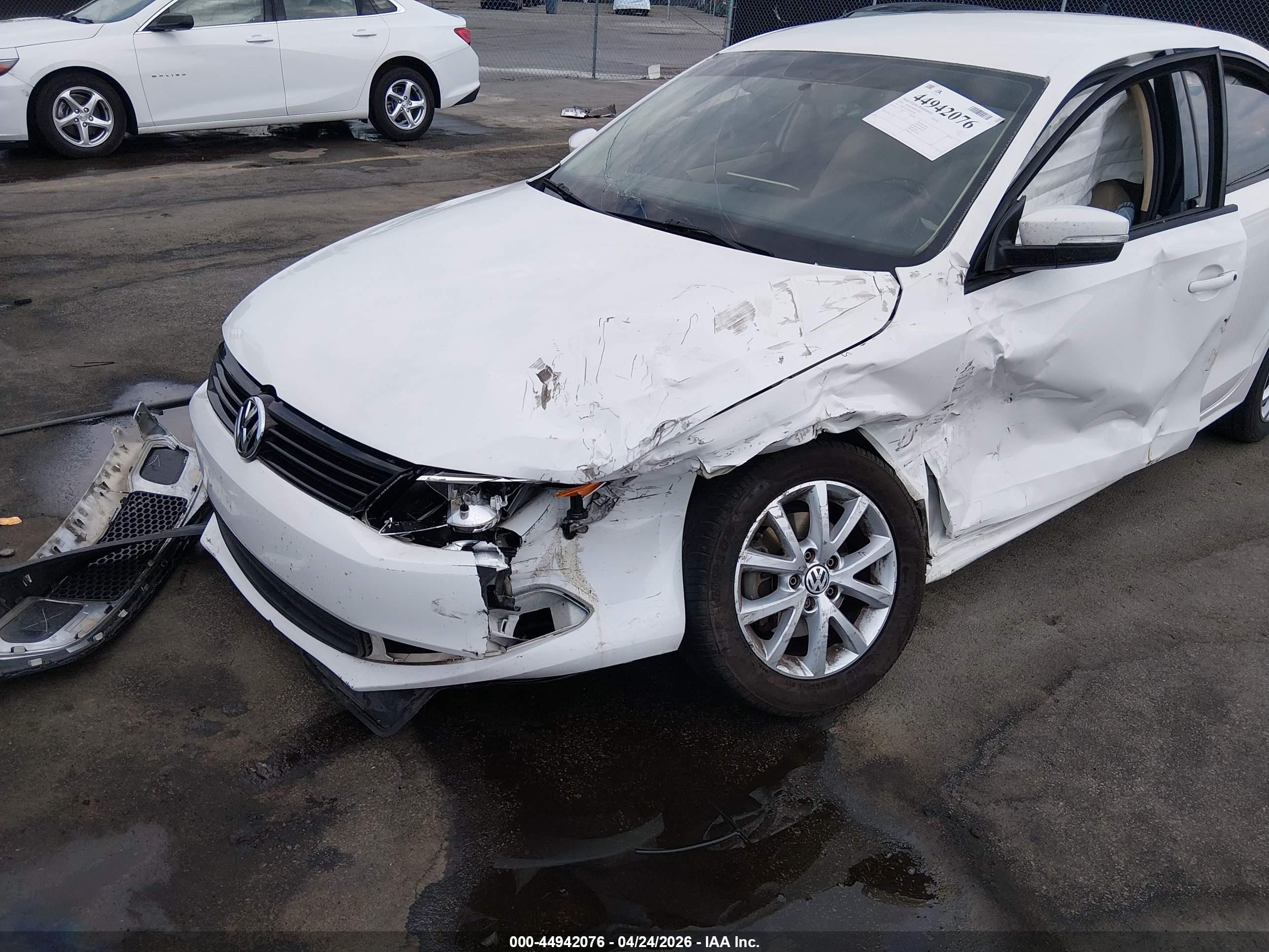 2012 Volkswagen Jetta 2.5l Se White vin: 3VWDX7AJXCM303086