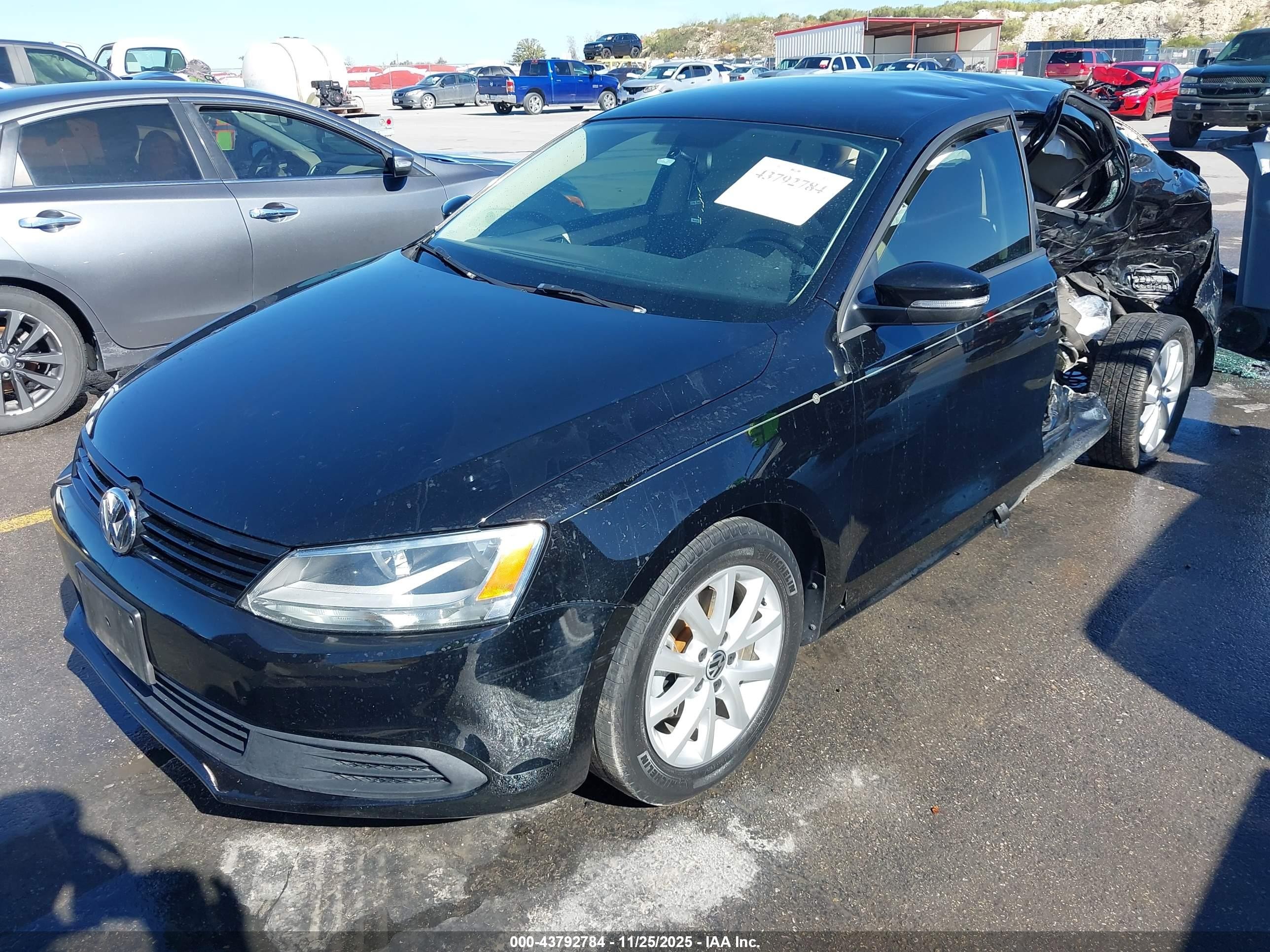 2012 Volkswagen Jetta 2.5l Se Black vin: 3VWDX7AJXCM473710