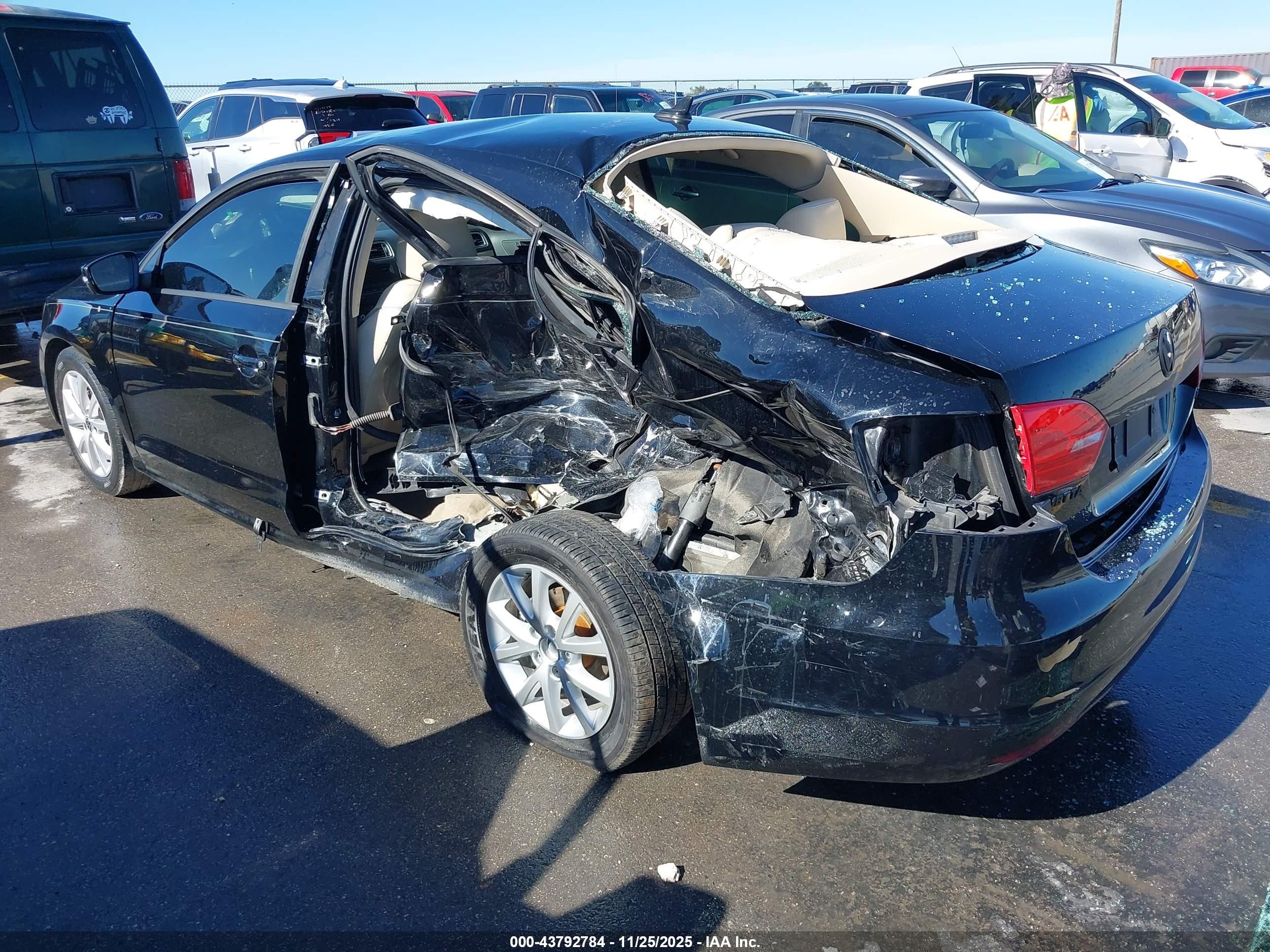 2012 Volkswagen Jetta 2.5l Se Black vin: 3VWDX7AJXCM473710