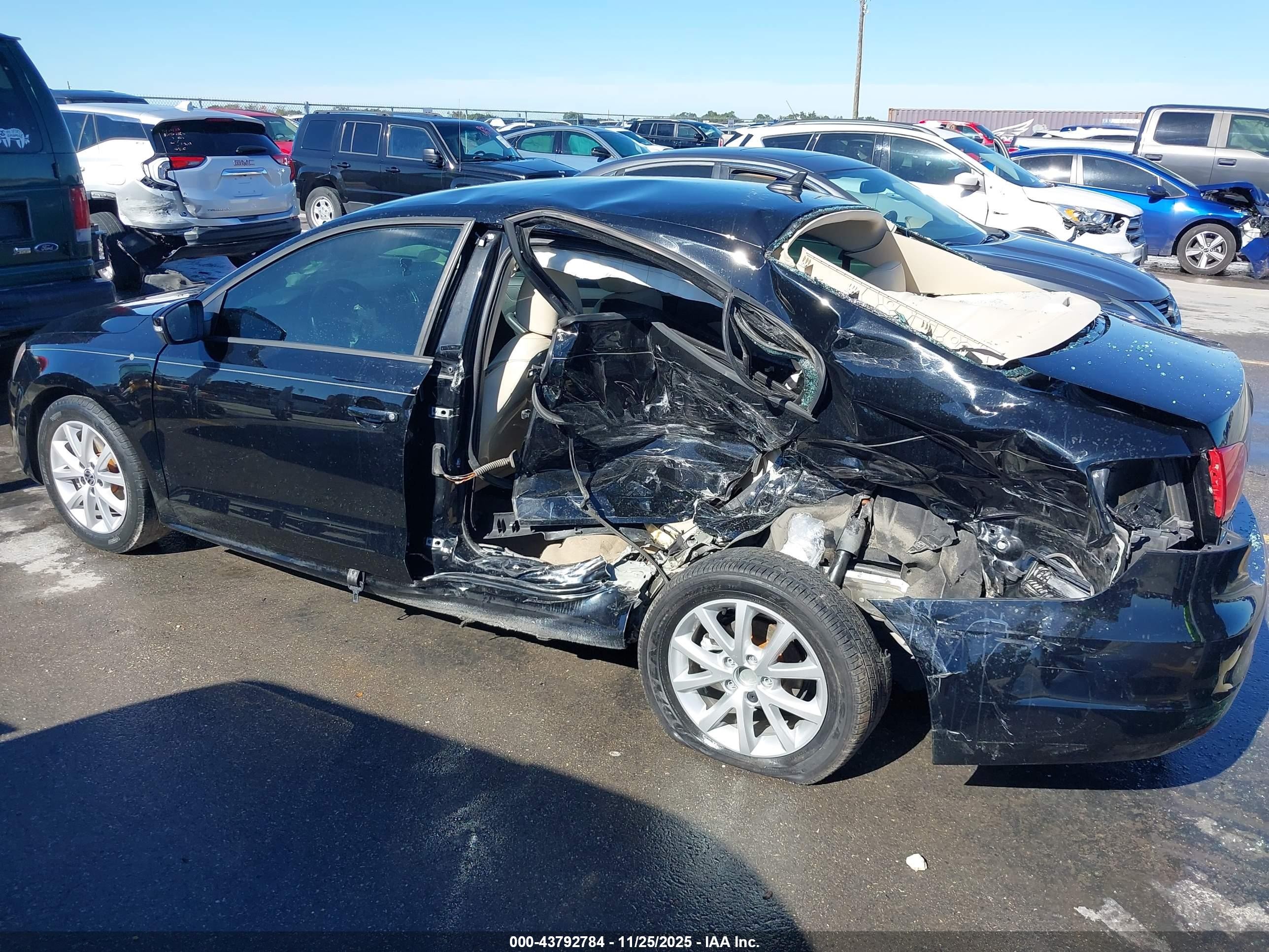 2012 Volkswagen Jetta 2.5l Se Black vin: 3VWDX7AJXCM473710