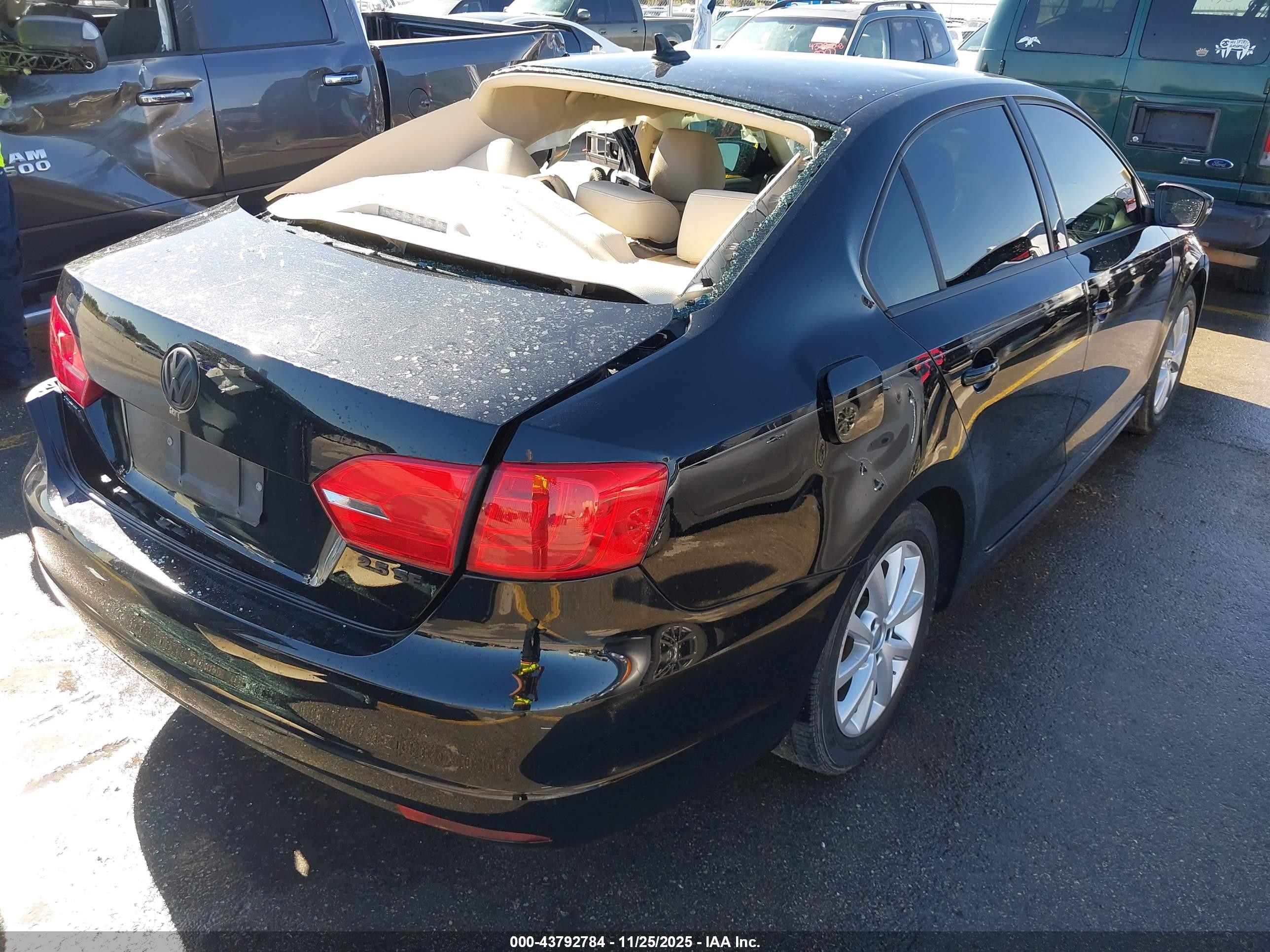 2012 Volkswagen Jetta 2.5l Se Black vin: 3VWDX7AJXCM473710