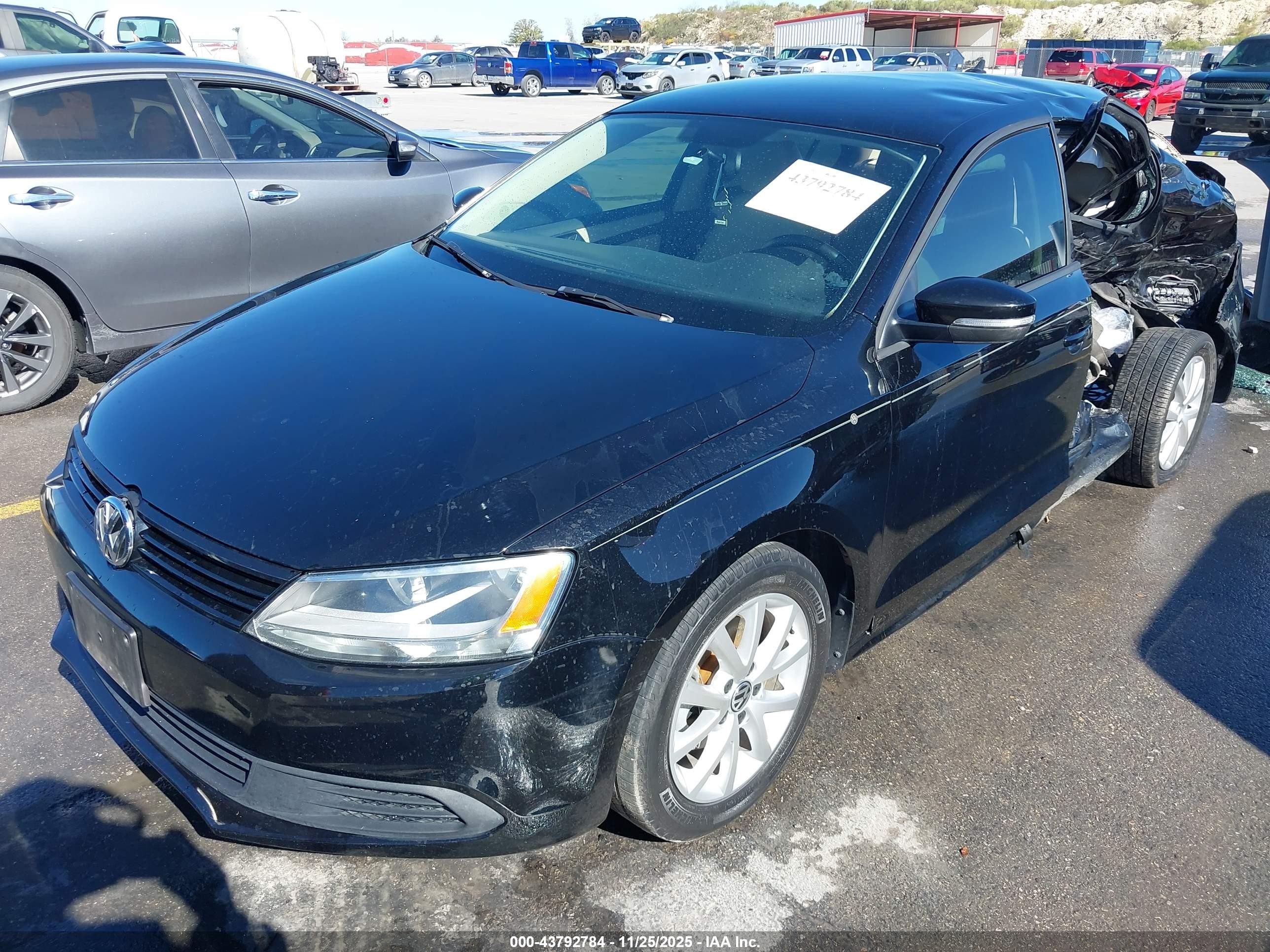 2012 Volkswagen Jetta 2.5l Se Black vin: 3VWDX7AJXCM473710