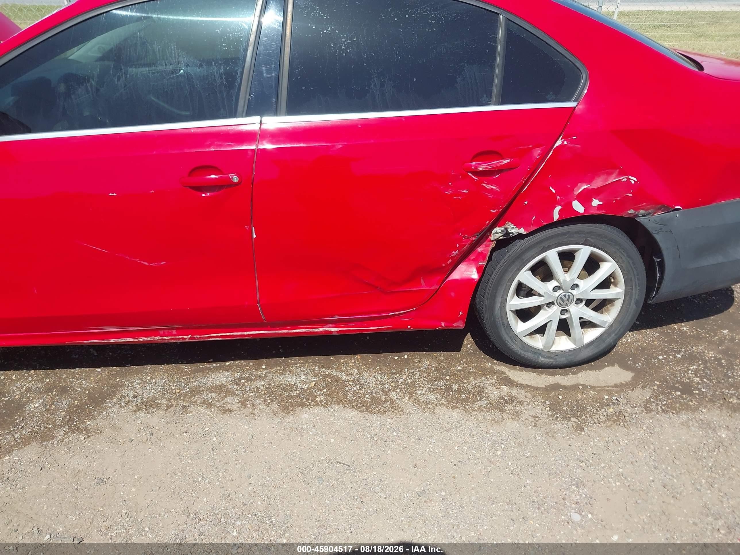 2013 Volkswagen Jetta 2.5l Se Red vin: 3VWDX7AJXDM389579