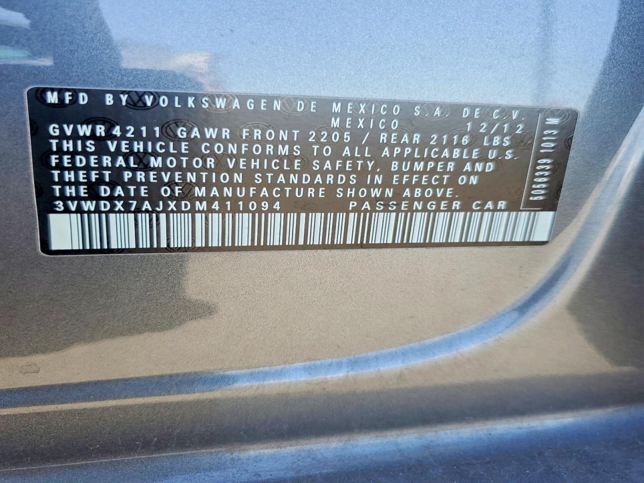 2013 Volkswagen Jetta Se Gray vin: 3VWDX7AJXDM411094