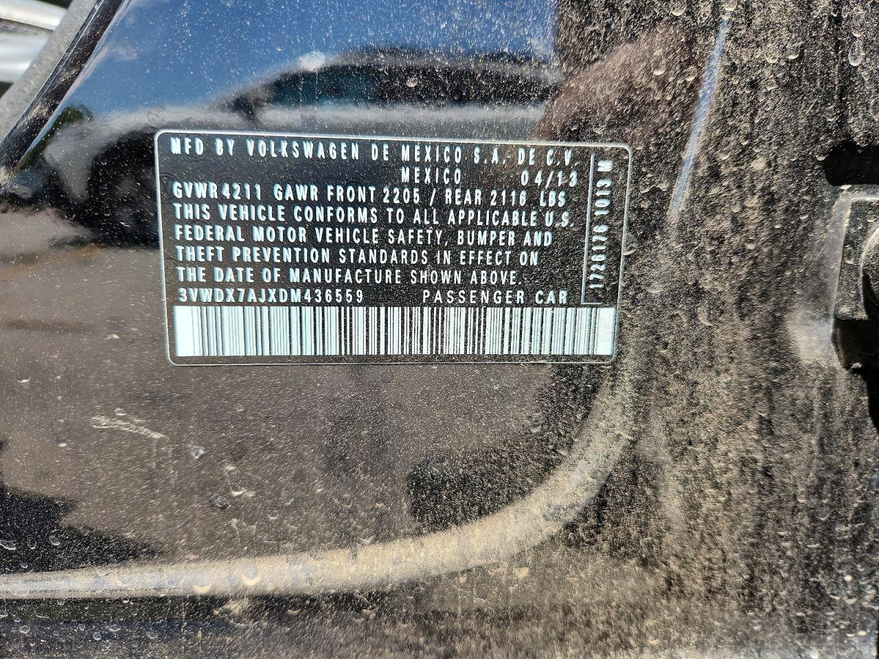 2013 Volkswagen Jetta Se Black vin: 3VWDX7AJXDM436559