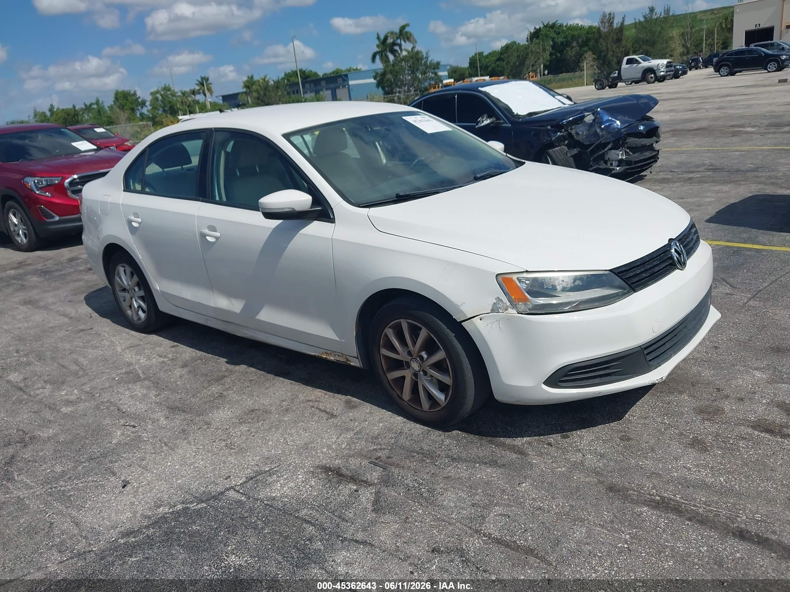 2011 Volkswagen Jetta 2.5l Se White vin: 3VWDZ7AJ1BM324126