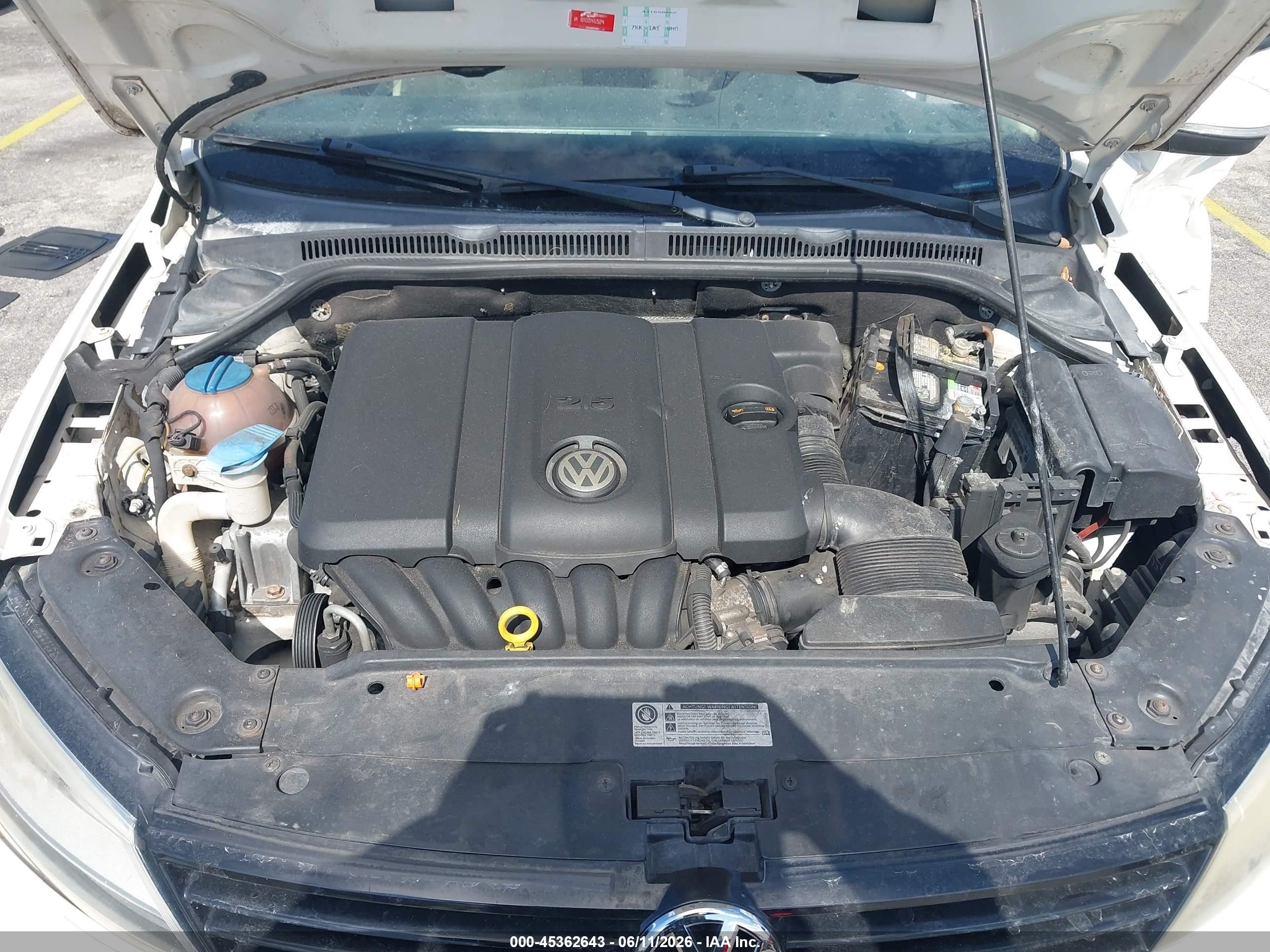 2011 Volkswagen Jetta 2.5l Se White vin: 3VWDZ7AJ1BM324126