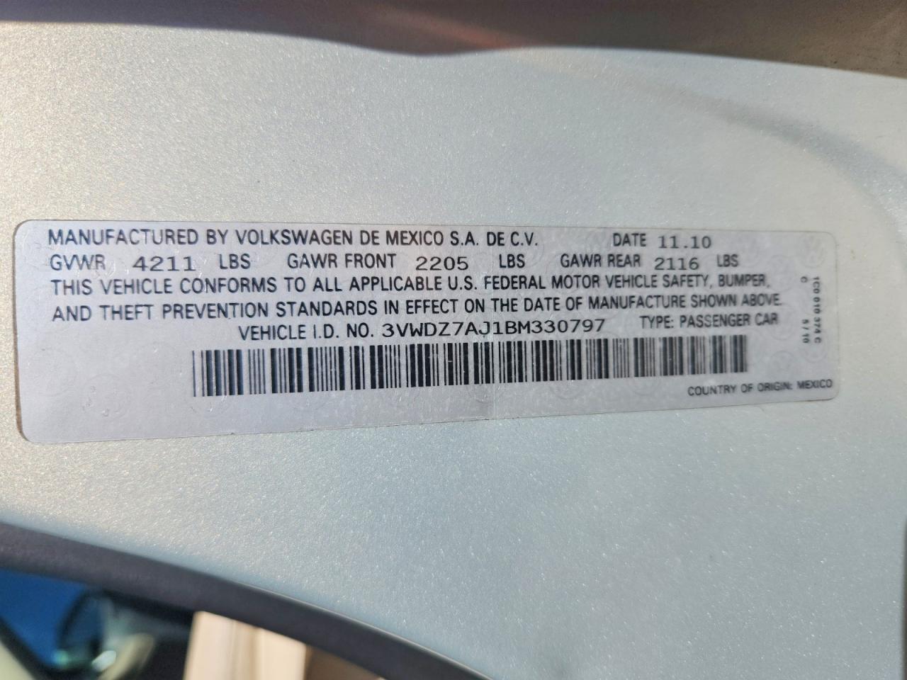 2011 Volkswagen Jetta Se Silver vin: 3VWDZ7AJ1BM330797