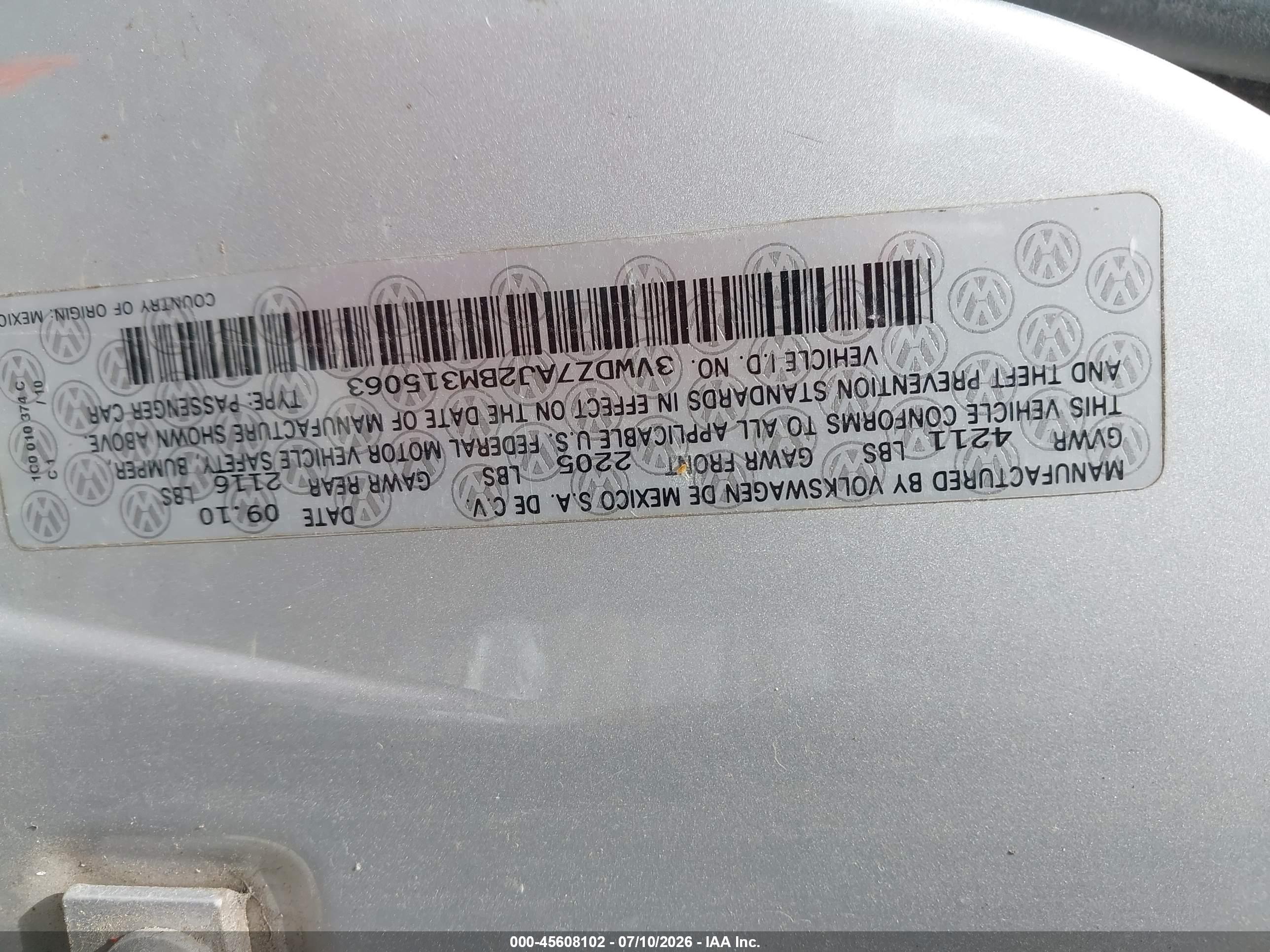 2011 Volkswagen Jetta 2.5l Se Silver vin: 3VWDZ7AJ2BM315063