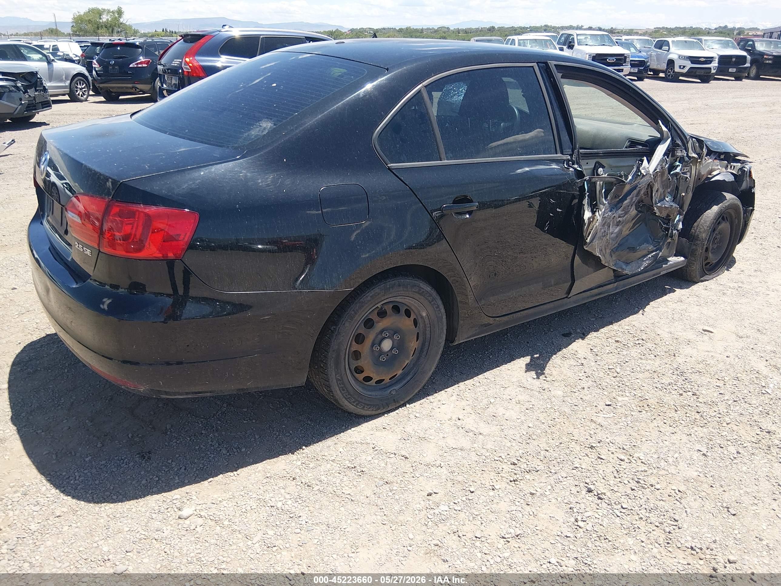 2011 Volkswagen Jetta 2.5l Se Black vin: 3VWDZ7AJ2BM354168