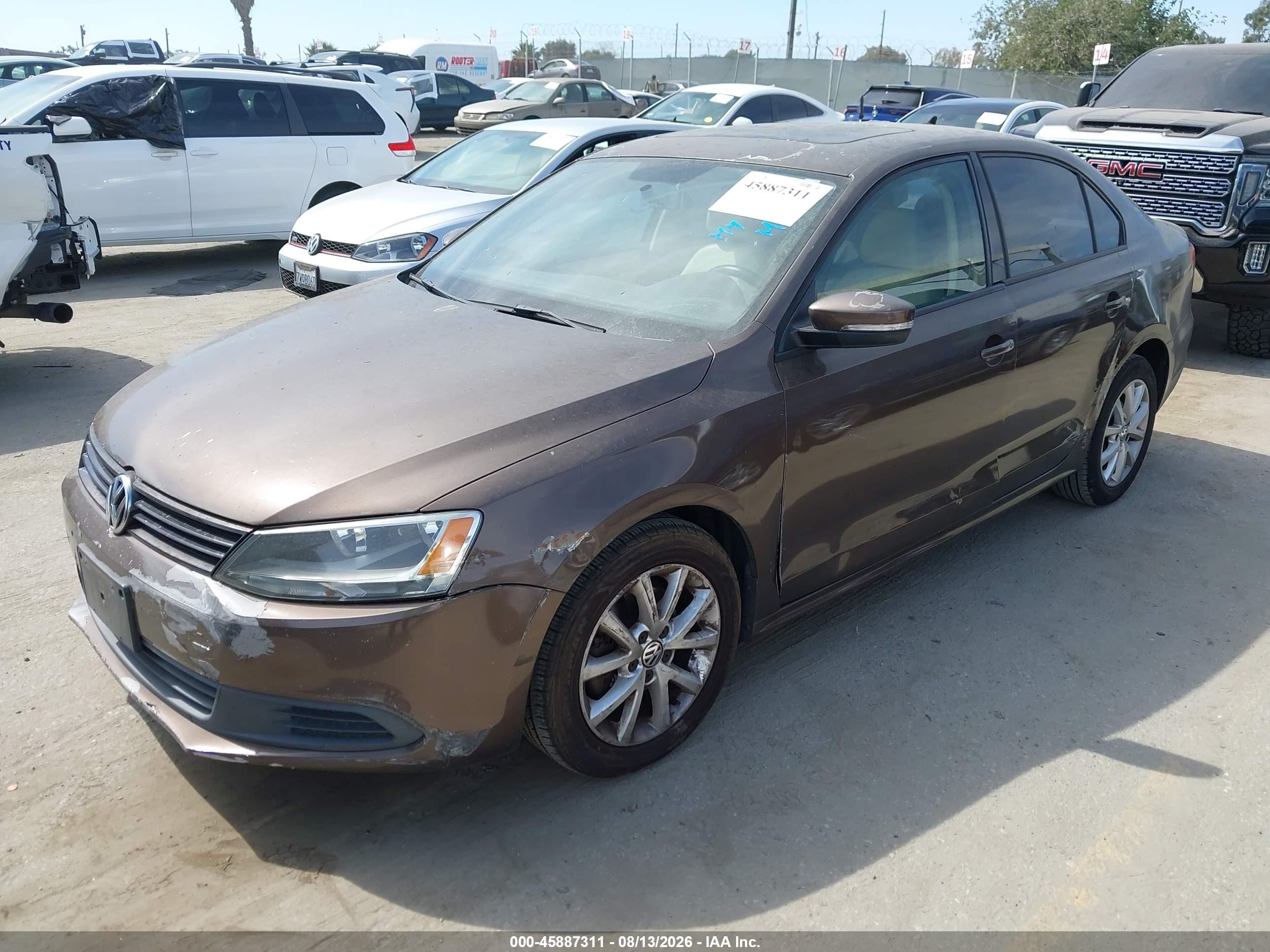 2011 Volkswagen Jetta 2.5l Se Brown vin: 3VWDZ7AJ2BM384285