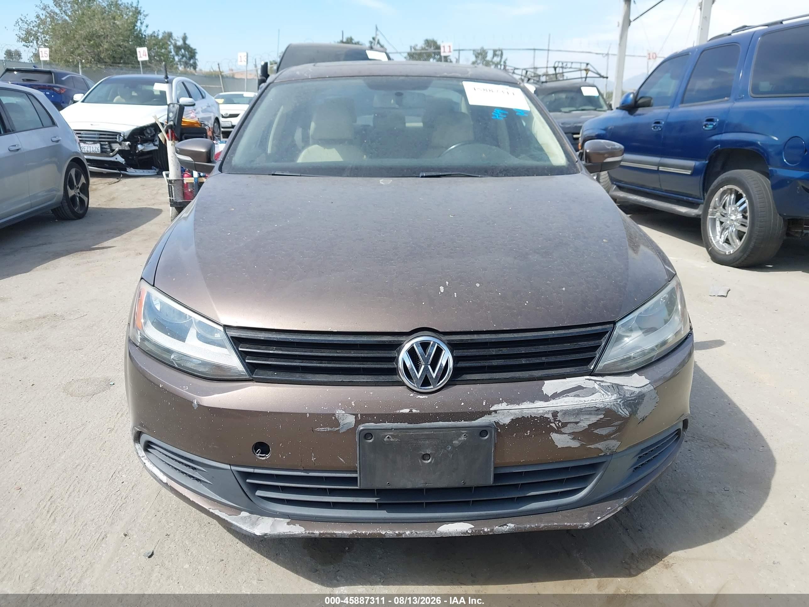 2011 Volkswagen Jetta 2.5l Se Brown vin: 3VWDZ7AJ2BM384285