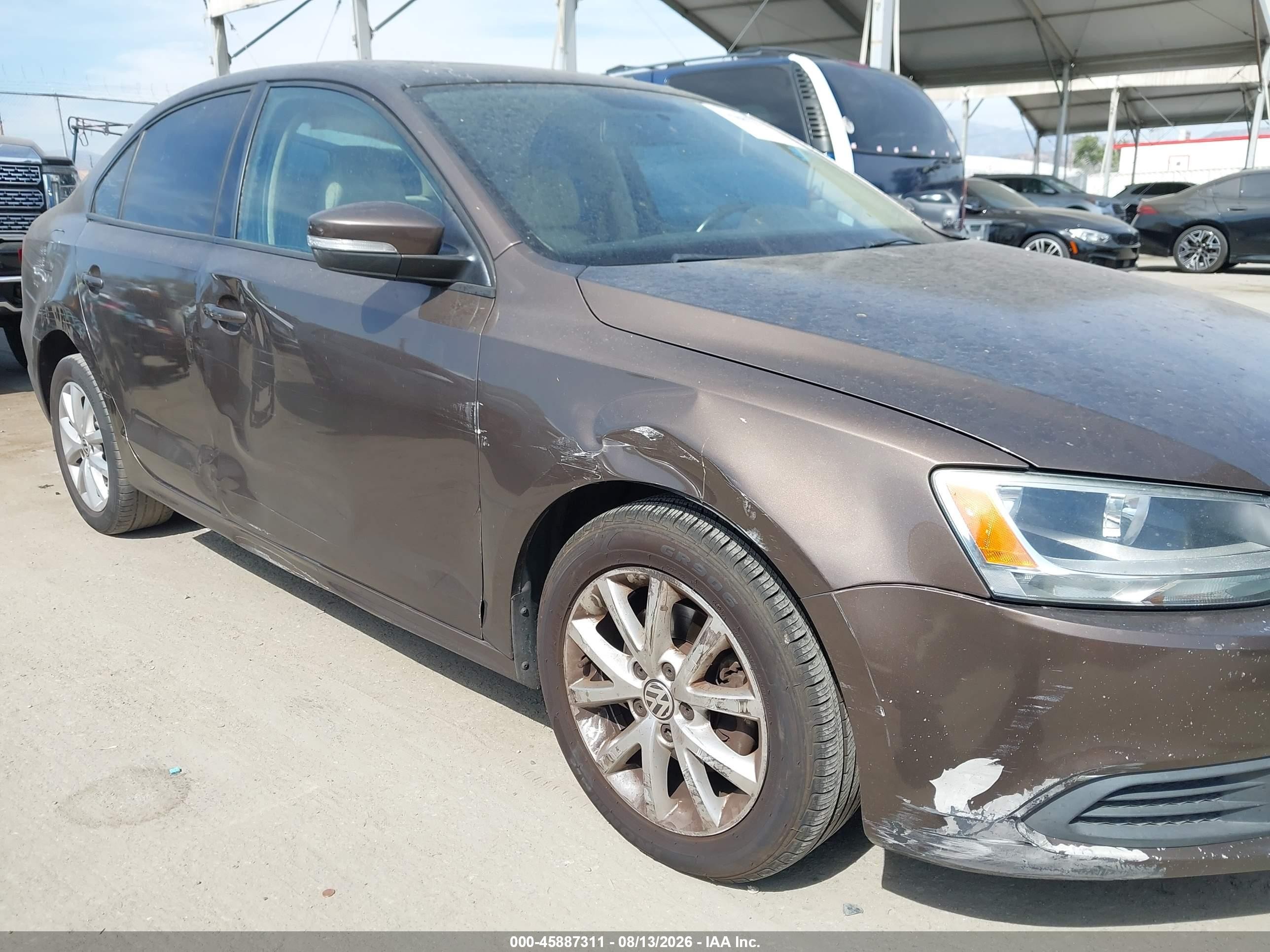 2011 Volkswagen Jetta 2.5l Se Brown vin: 3VWDZ7AJ2BM384285