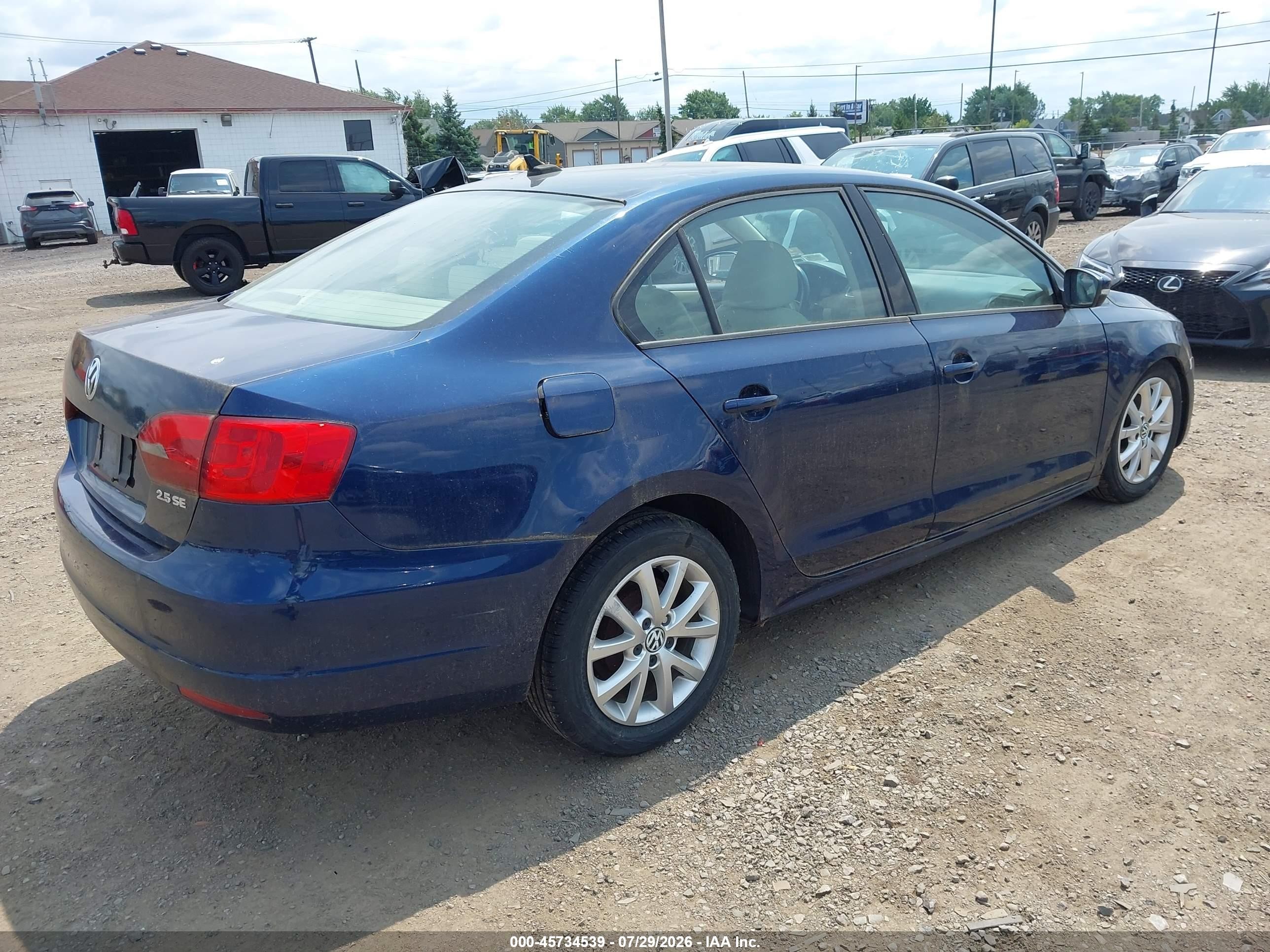 2011 Volkswagen Jetta 2.5l Se Blue vin: 3VWDZ7AJ3BM055918