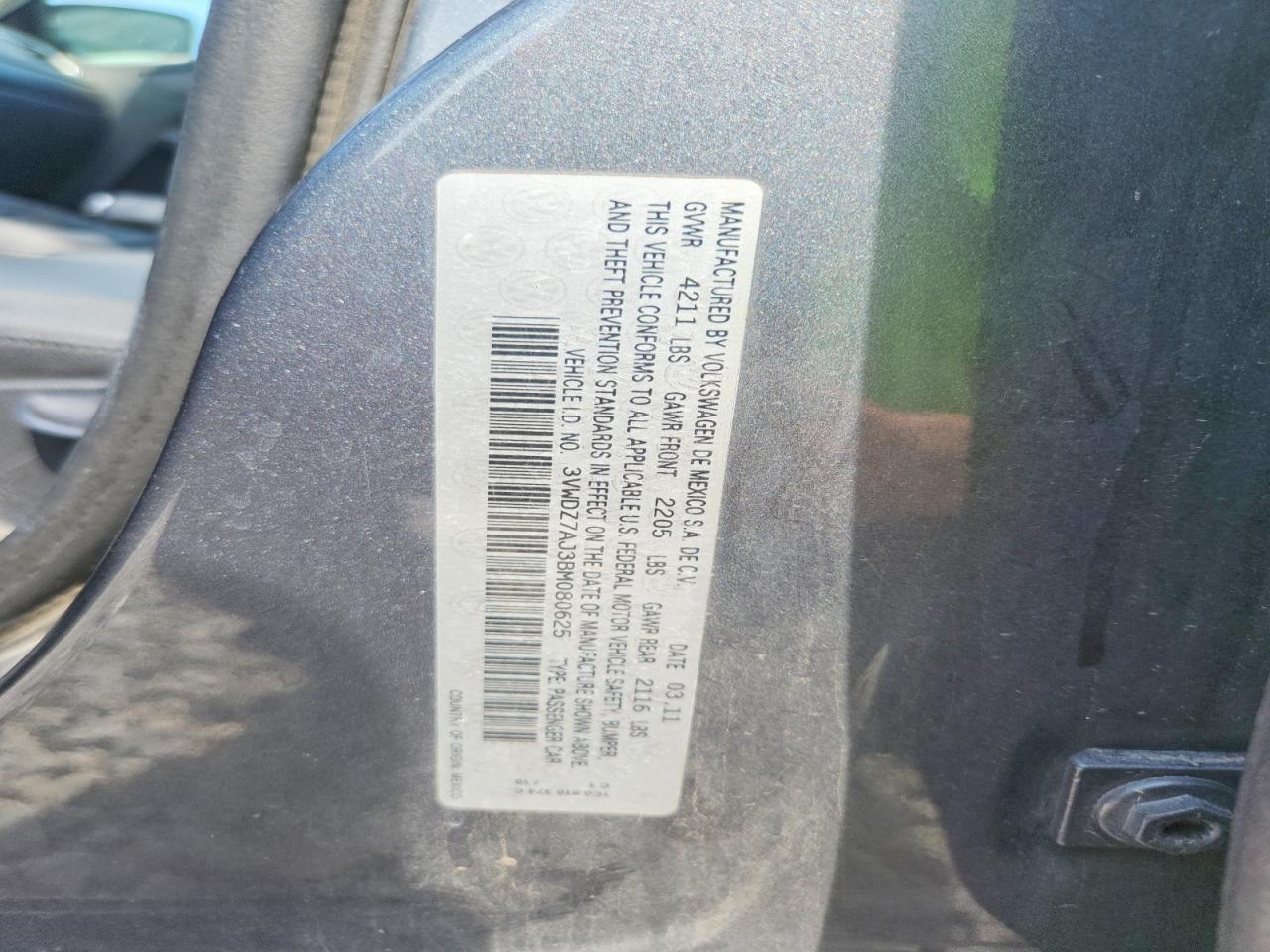 2011 Volkswagen Jetta Se Gray vin: 3VWDZ7AJ3BM080625