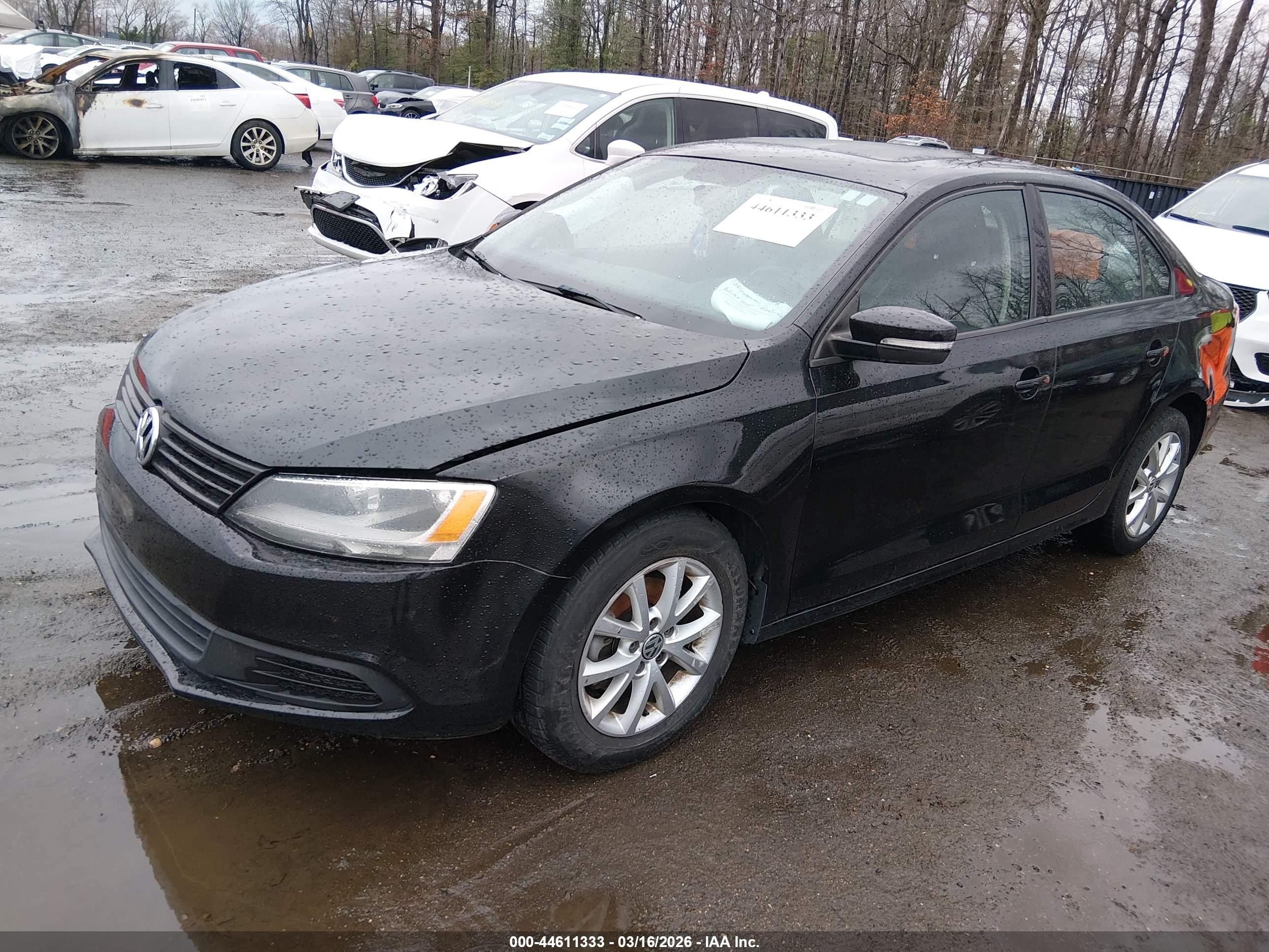 2011 Volkswagen Jetta 2.5l Se Black vin: 3VWDZ7AJ3BM319543