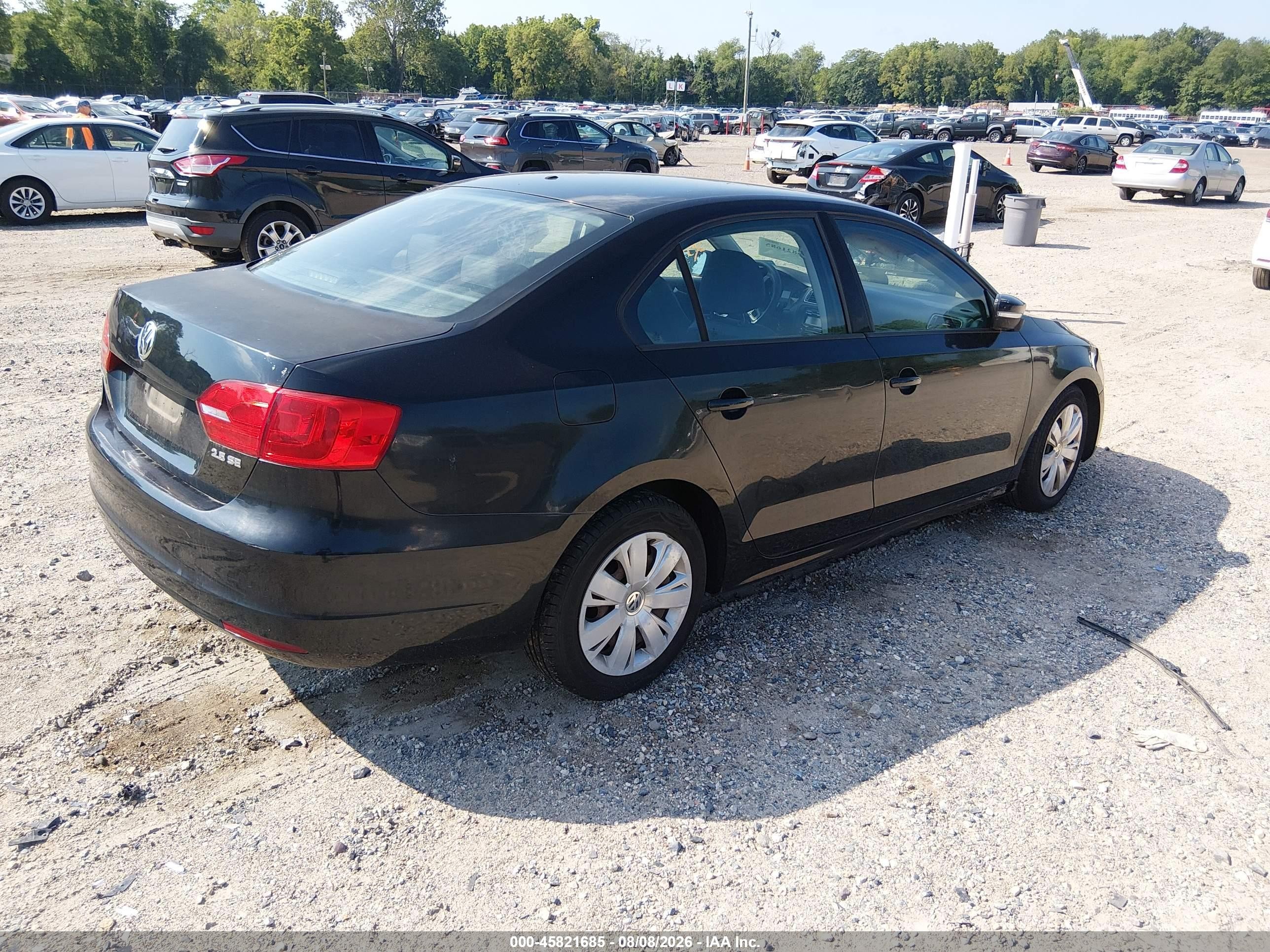 2011 Volkswagen Jetta 2.5l Se Черный vin: 3VWDZ7AJ3BM345933