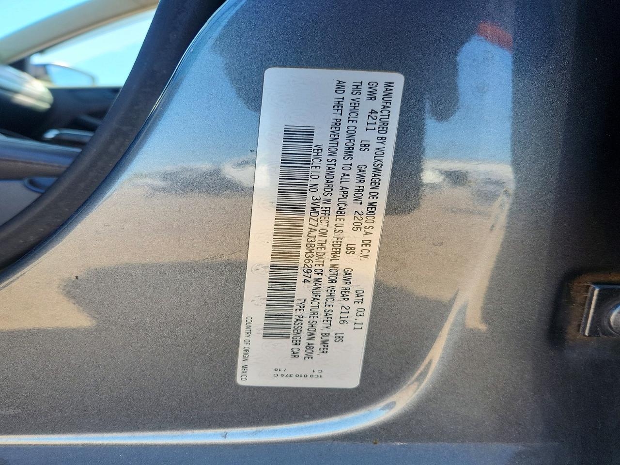 2011 Volkswagen Jetta Se Серый vin: 3VWDZ7AJ3BM362974