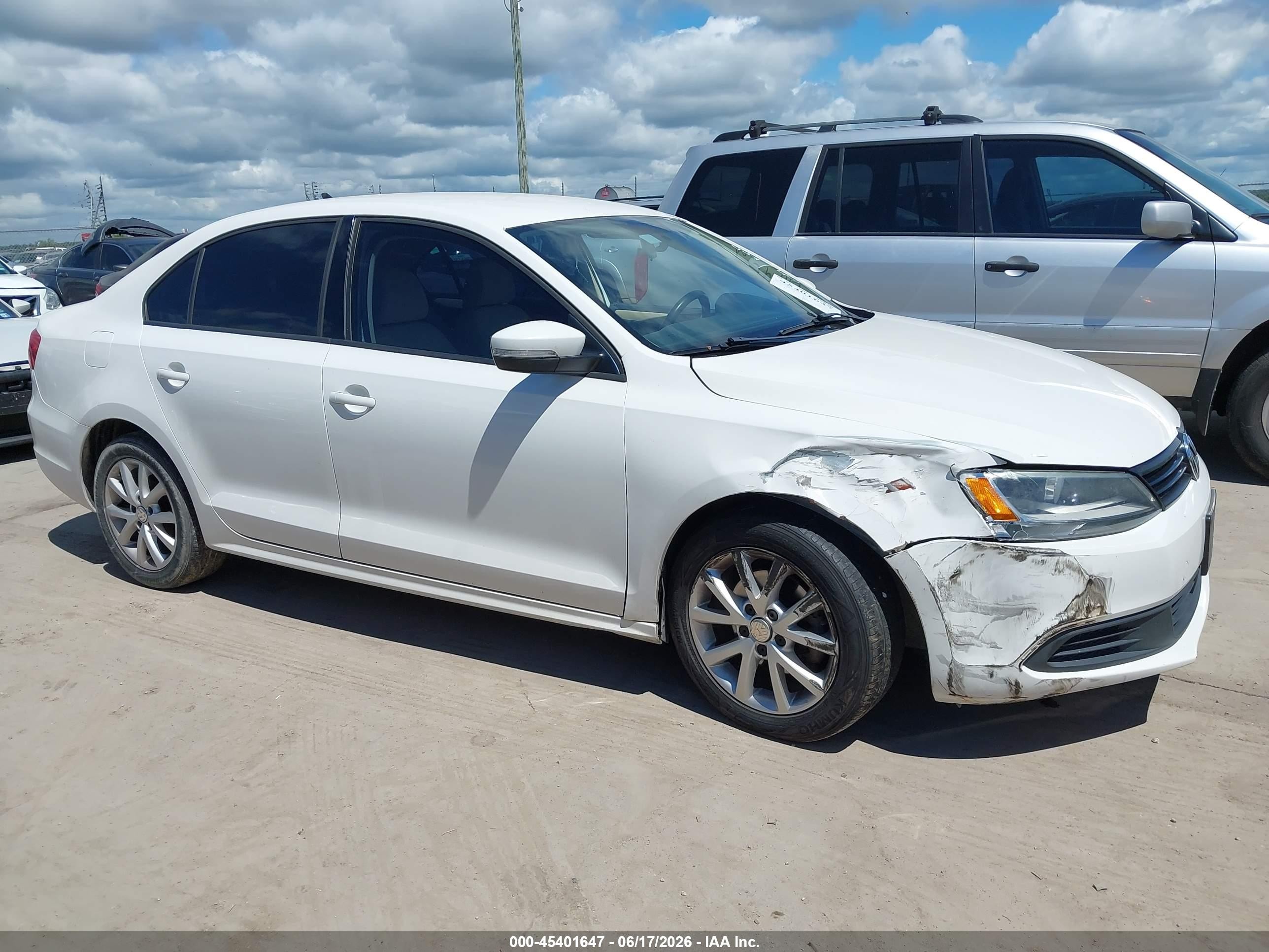 2011 Volkswagen Jetta 2.5l Se White vin: 3VWDZ7AJ3BM396350